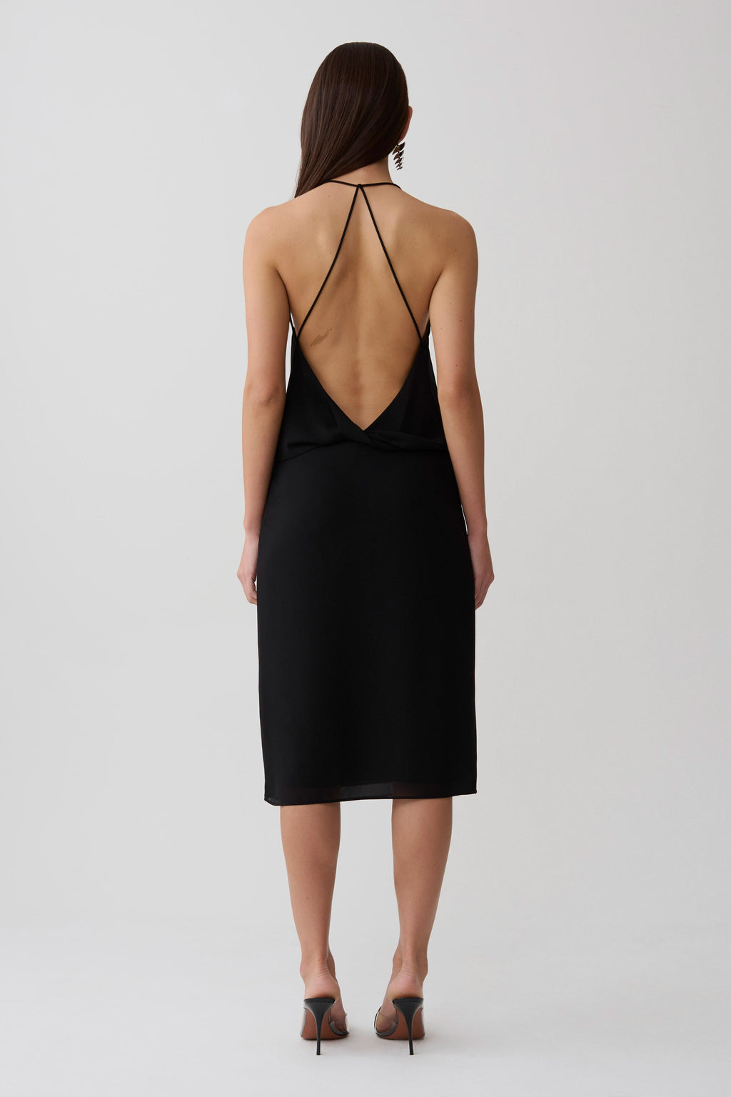 Amelia Chiffon Midi Skirt - Black