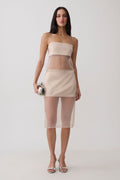 Claudia Sheer Midi Skirt - Sand