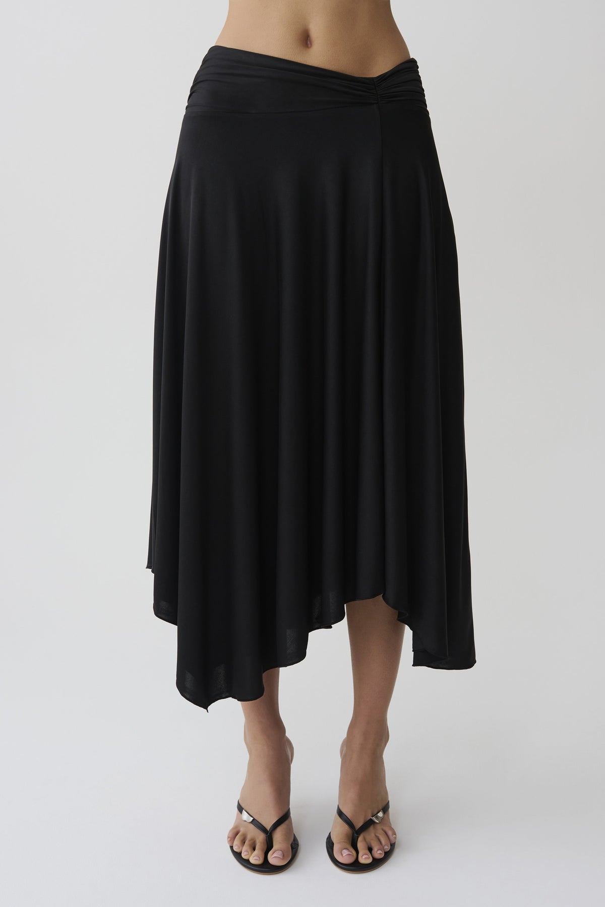 Luu Slinky Midi Skirt - Black