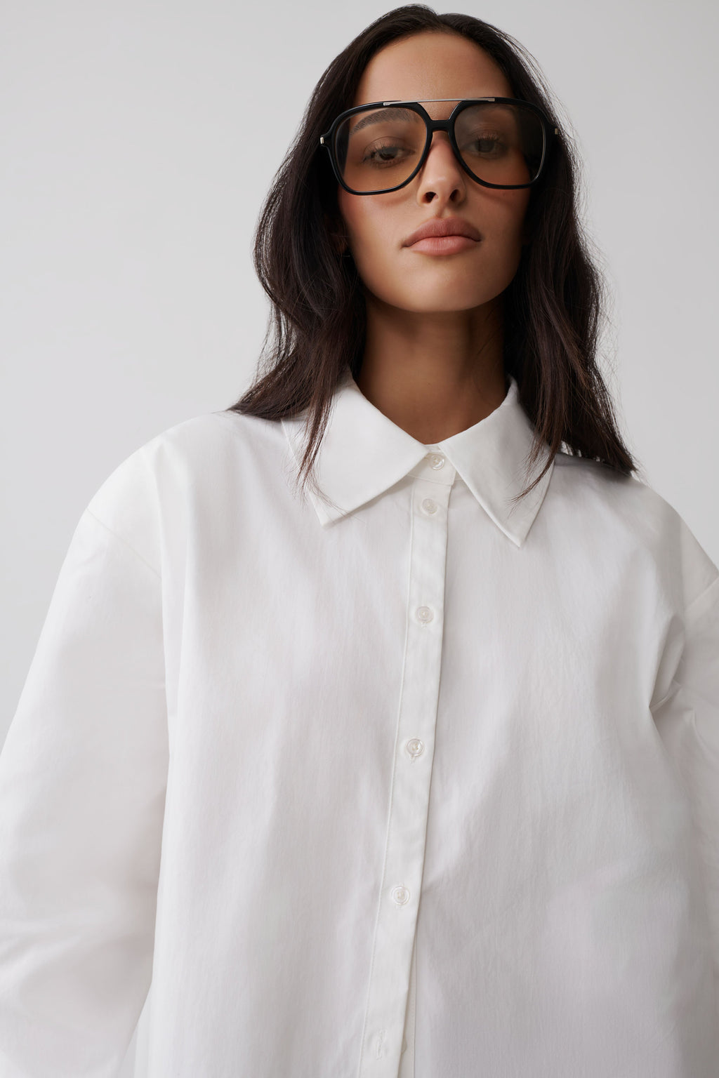 Rosalind Button Back Cotton Shirt - White