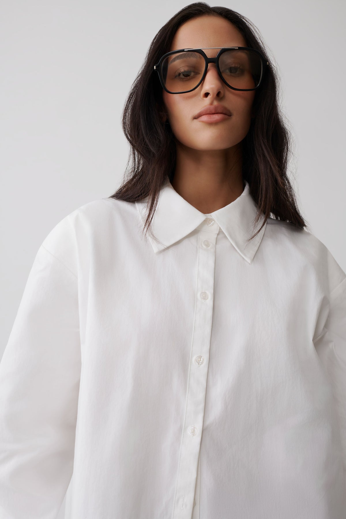 Rosalind Button Back Cotton Shirt - White
