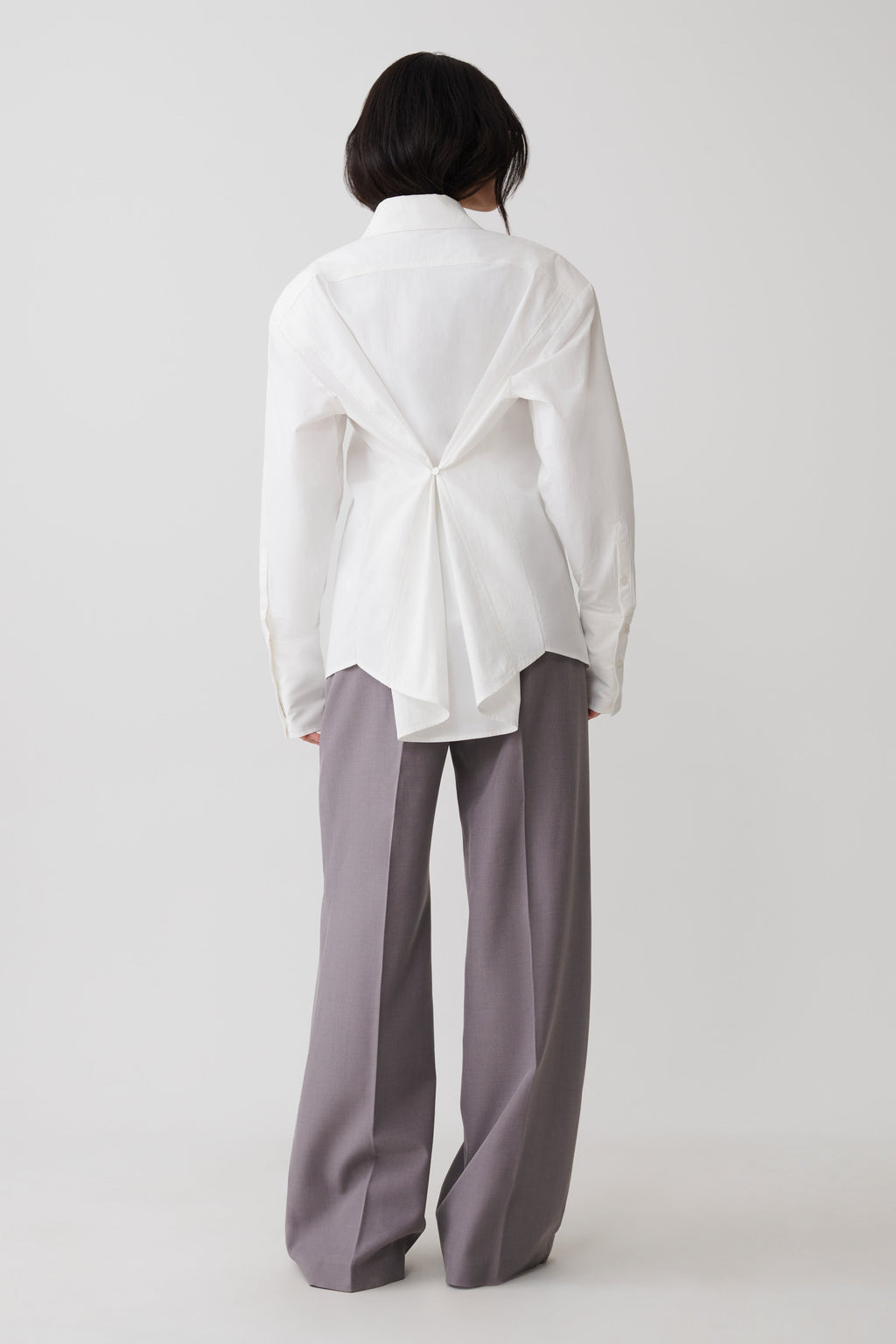 Rosalind Button Back Cotton Shirt - White