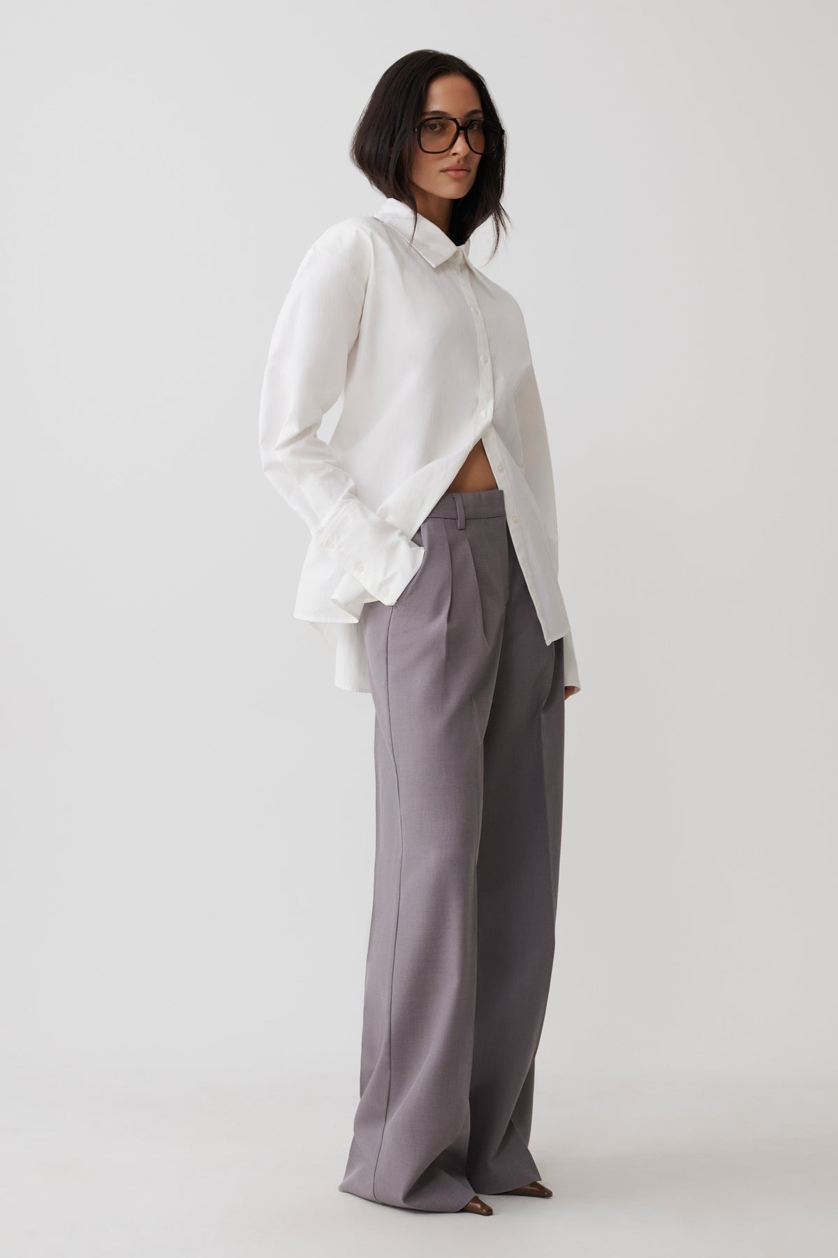 Rosalind Button Back Cotton Shirt - White