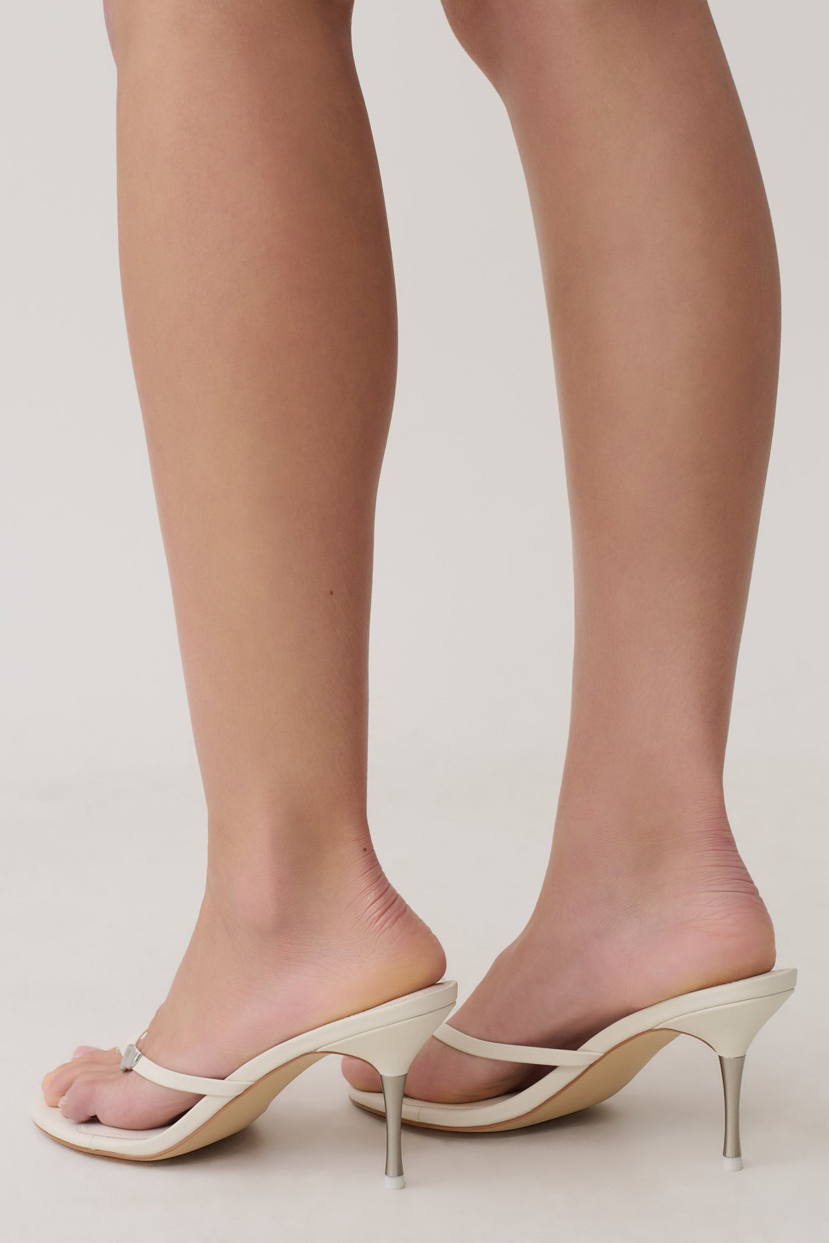 Elaria Thong Heels With Hardware - Ivory