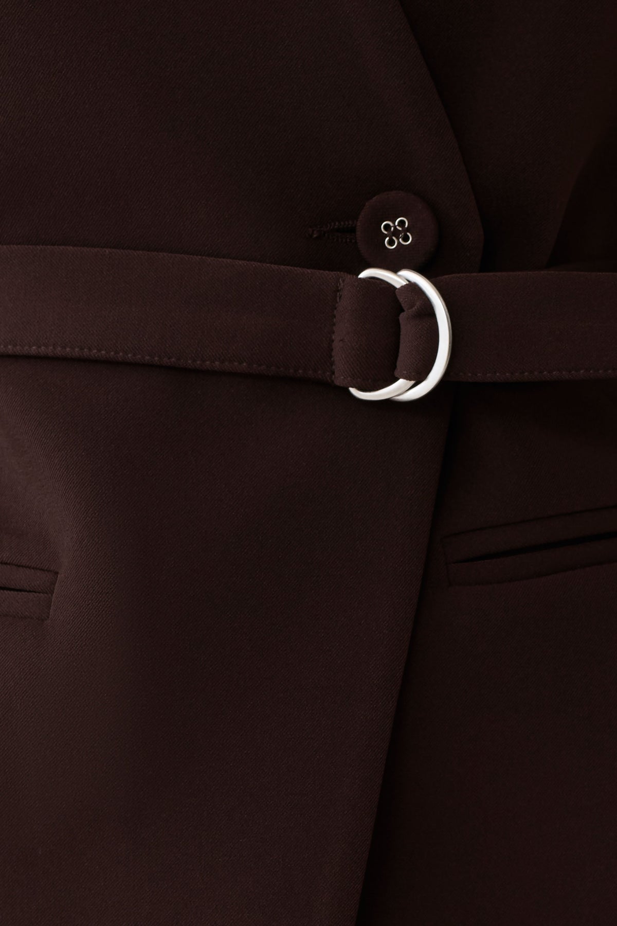 Darcie Drop Shoulder Suiting Blazer - Dark Chocolate