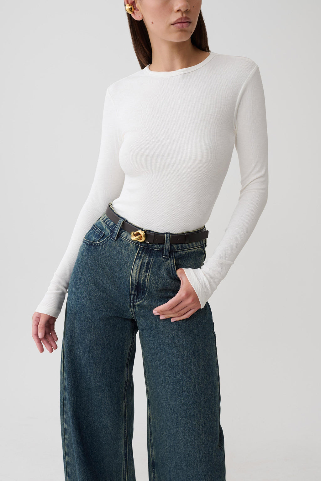 Leny Long Sleeve Top - White