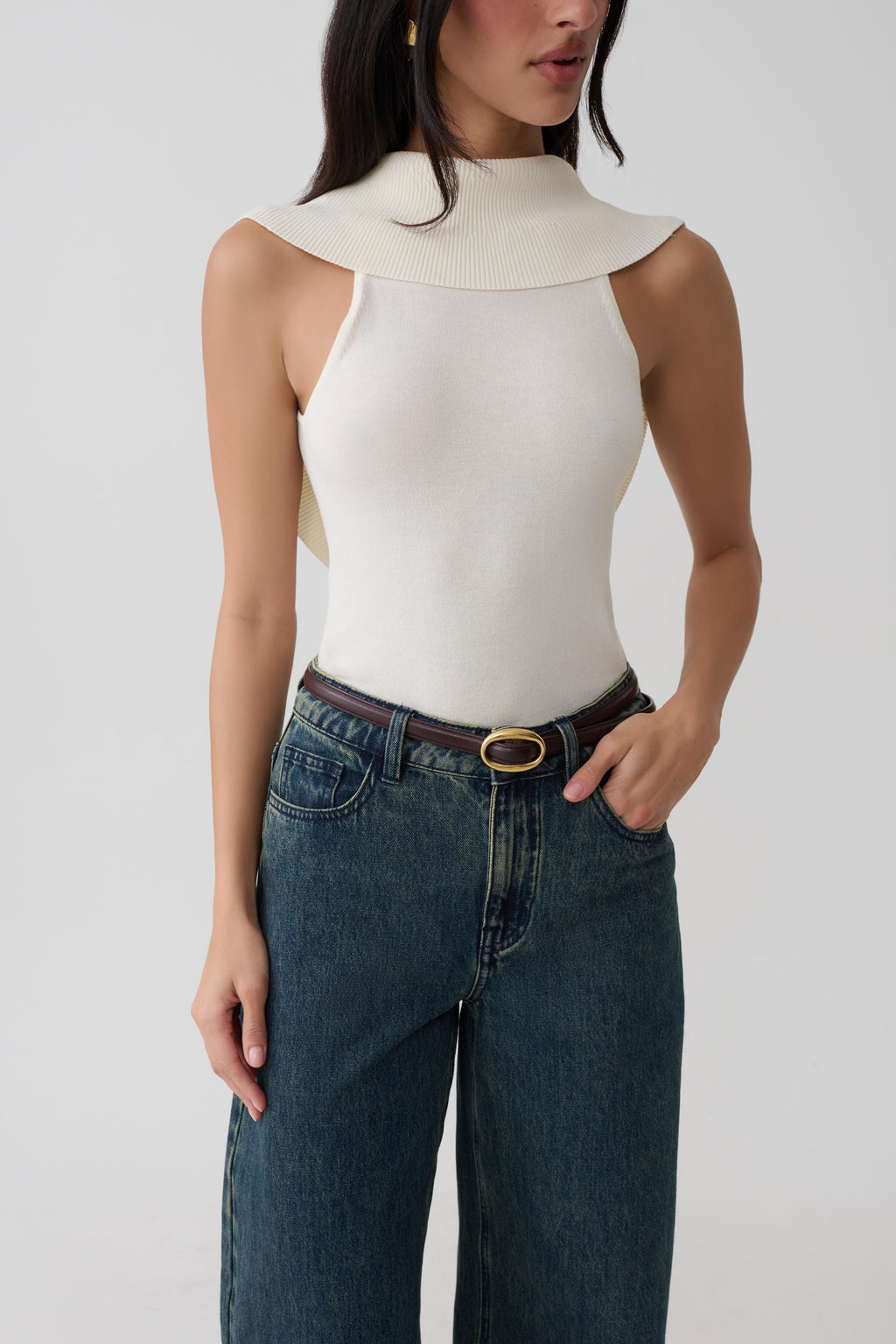 Ellen Knit Sleeveless Top - Ivory