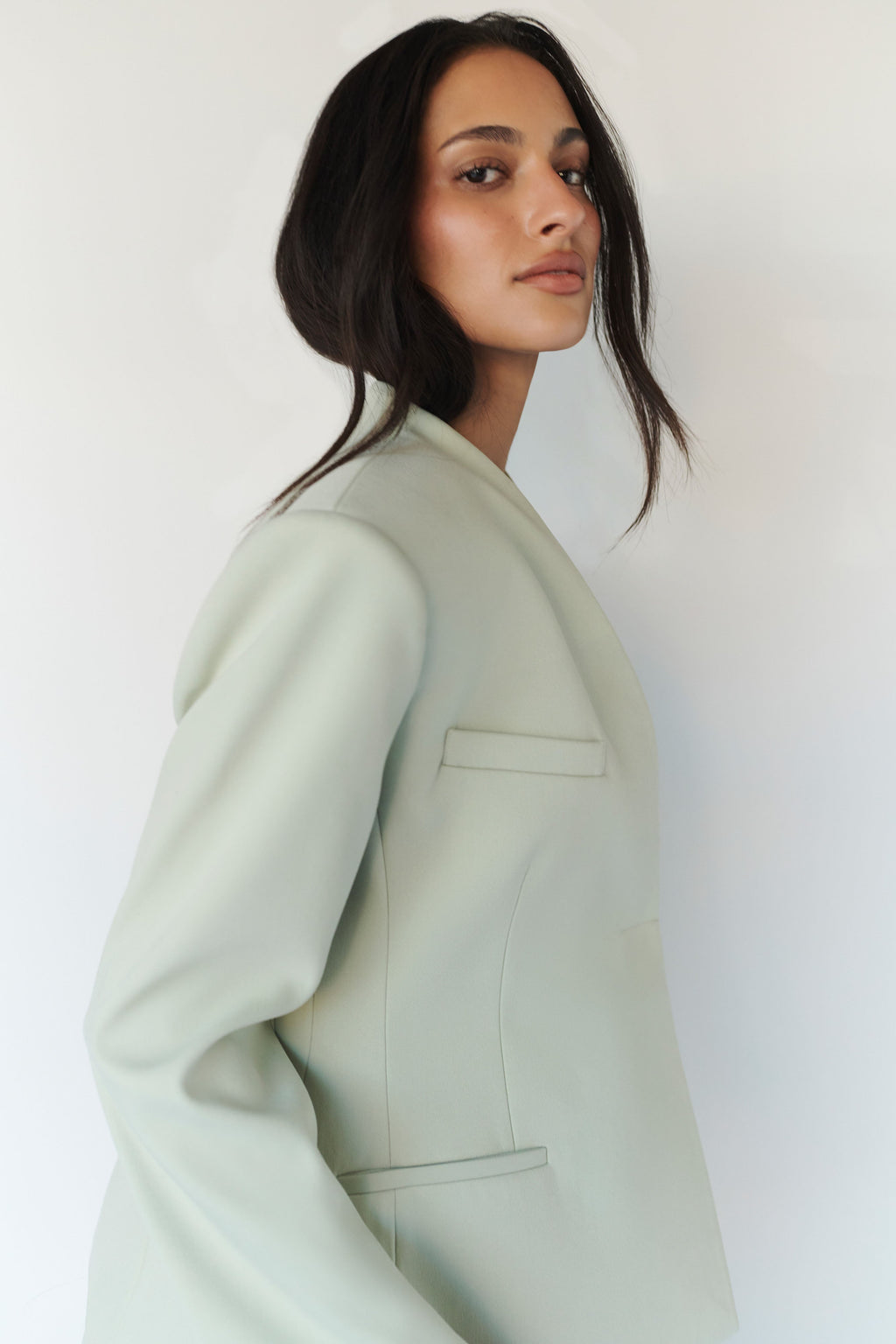 Katherine Suiting Structured Blazer - Sage