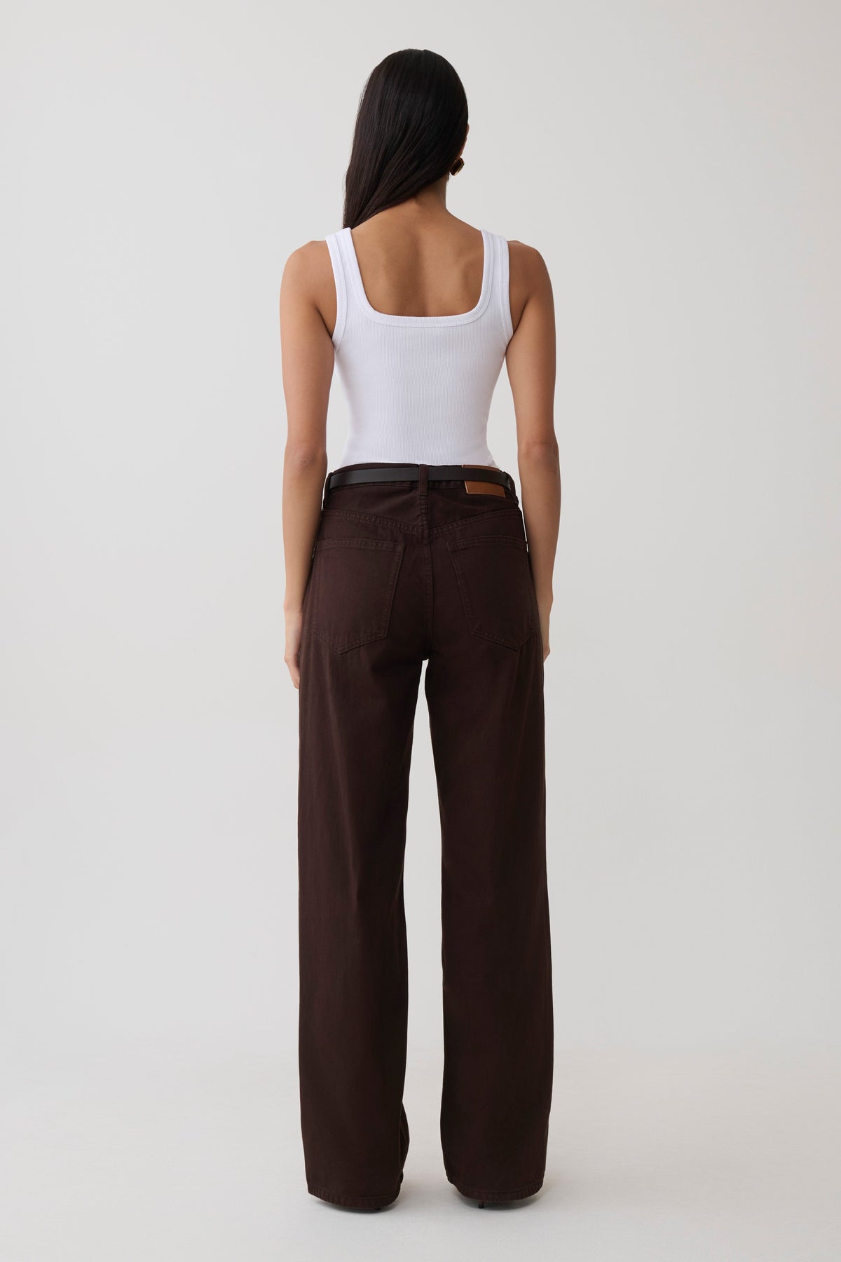 Mannon Mid Rise Denim Jeans - Chocolate