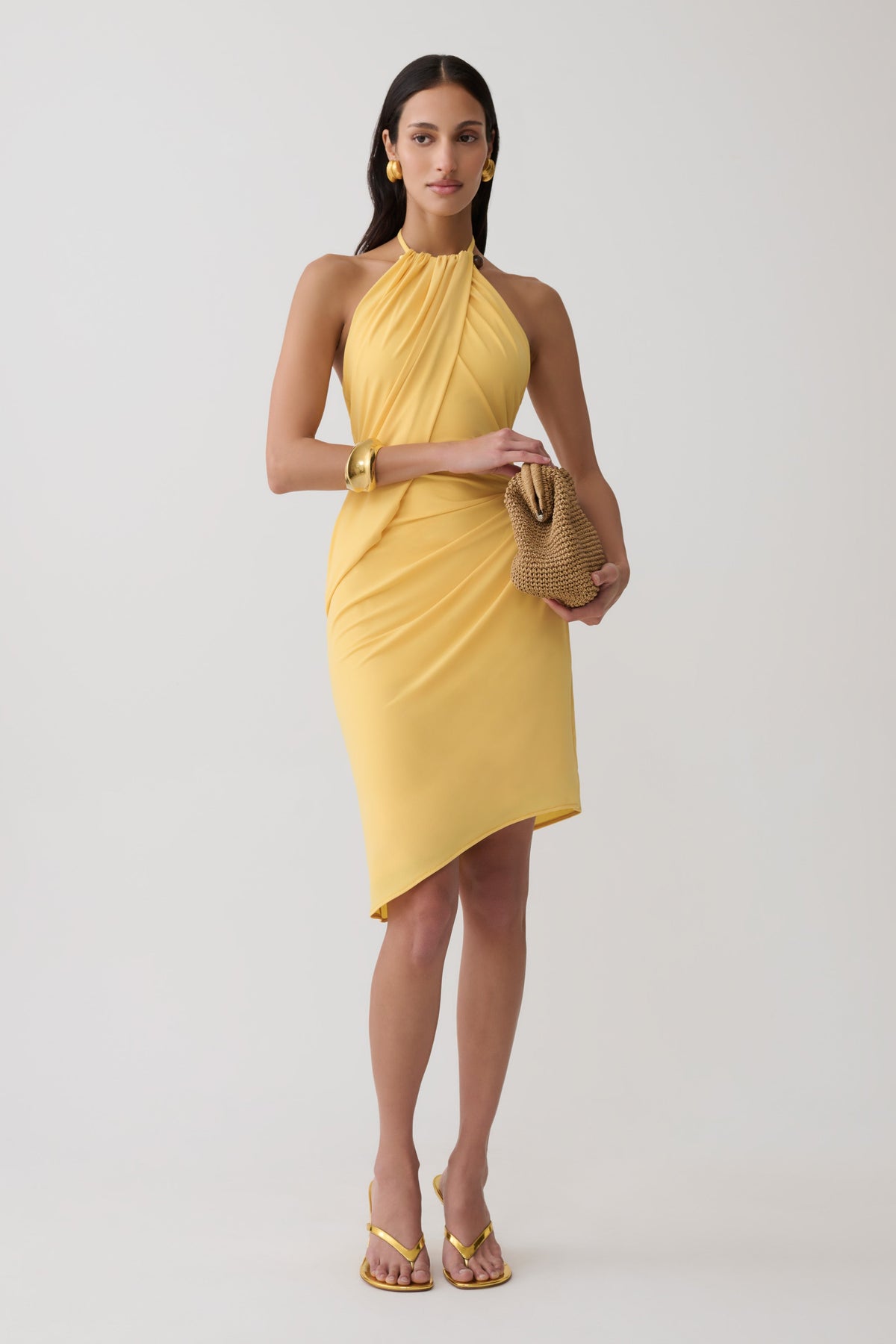 Yuna Draped Hardware Midi Dress - Mango