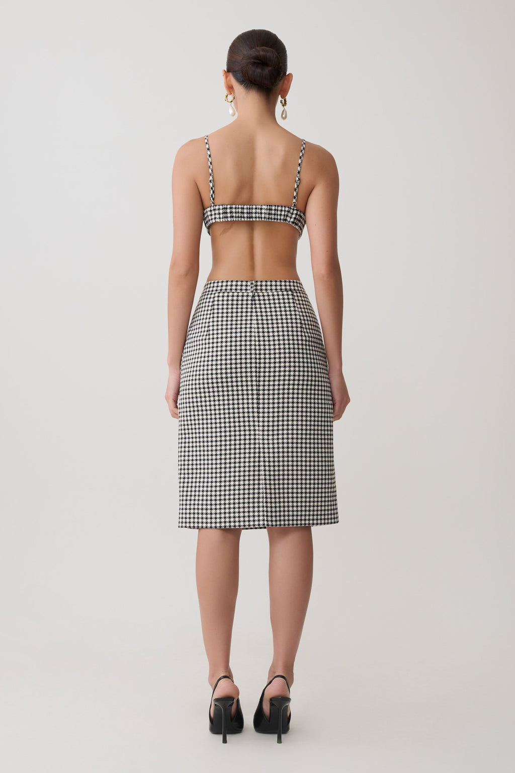 Amelie Tweed Bralette - Houndstooth