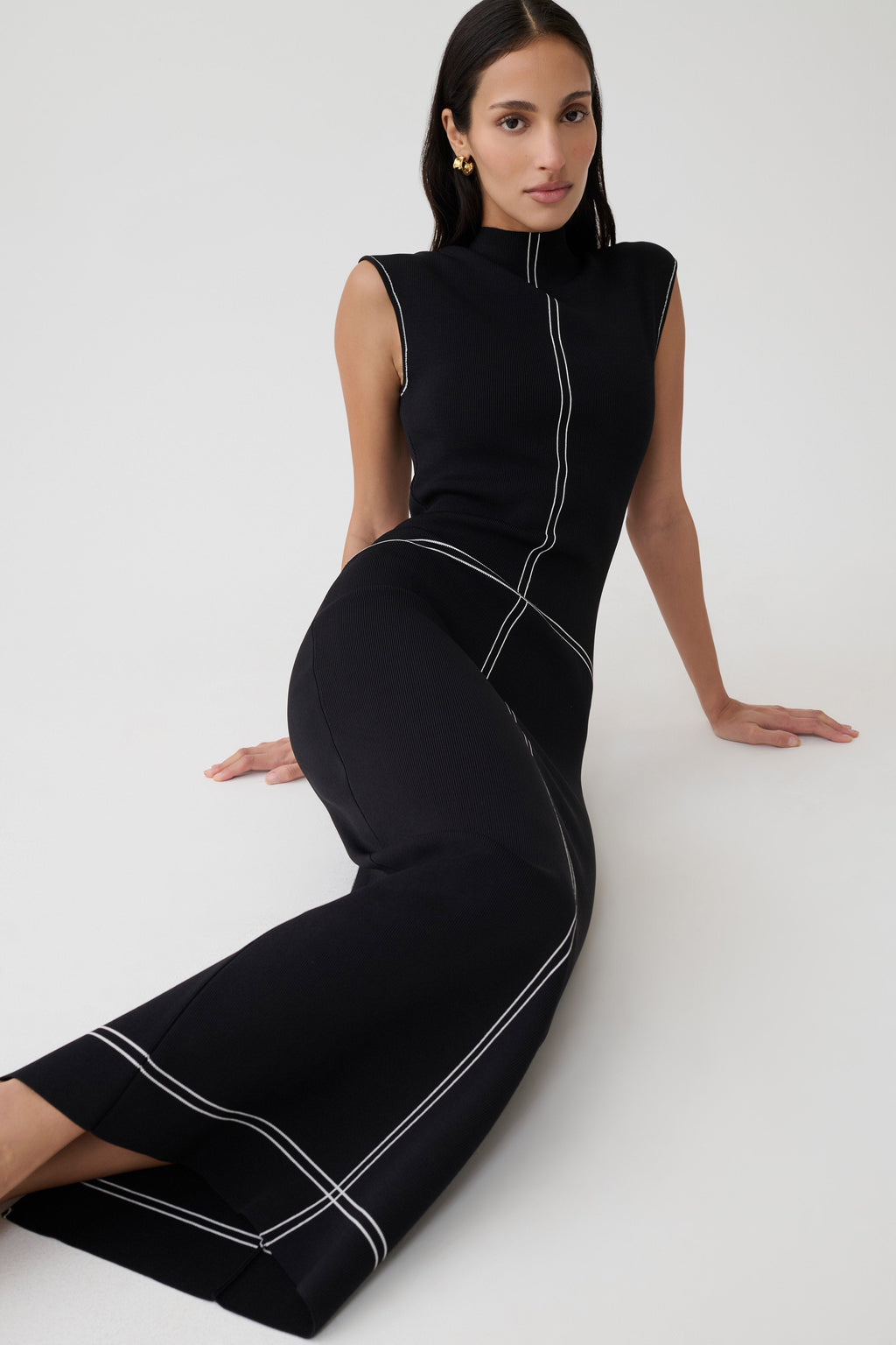 Malone Bandage Knit Midi Dress - Black
