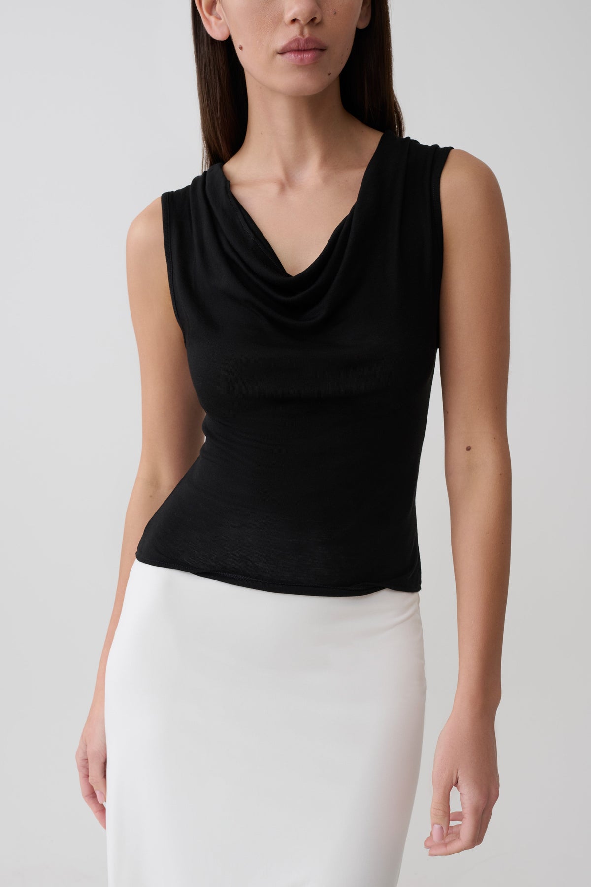 Ciaran Sleeveless Sheer Top - Black