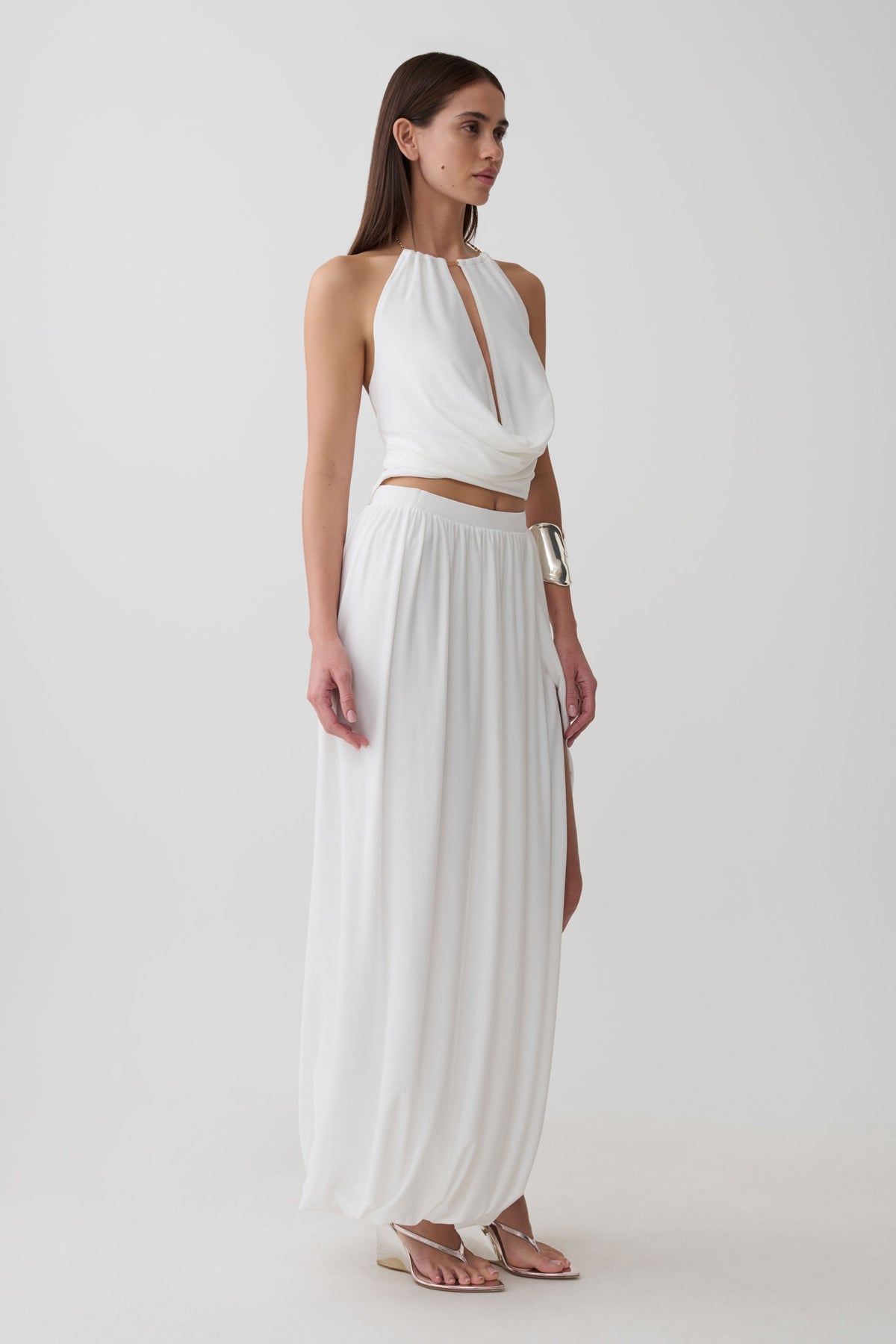 Banks Halter Neck Top With Hardware - White