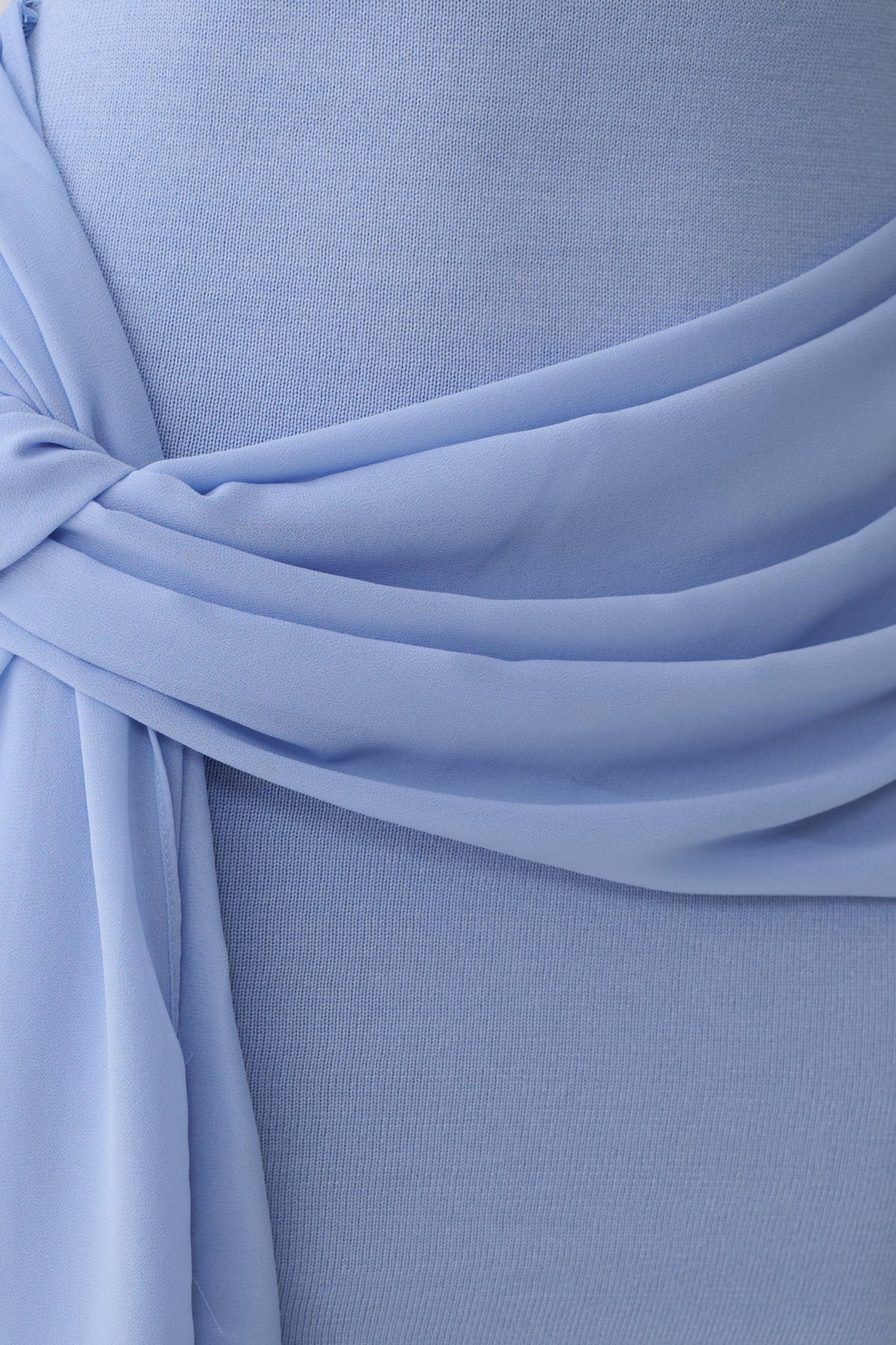 Grayson Knit Chiffon Mini Dress - Cornflower Blue