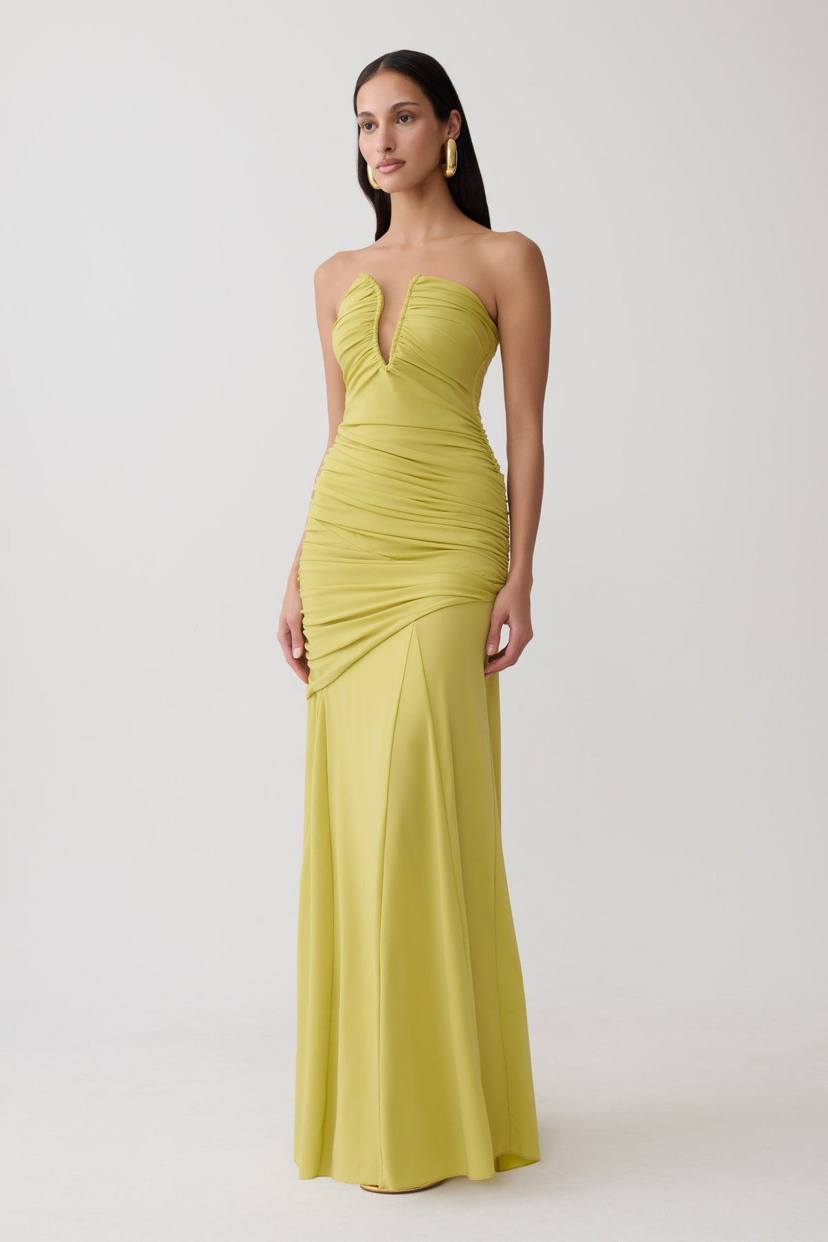 Kaiydo Gathered Centre Wire Maxi Dress - Orchard Moss