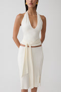 Daine Peached Jersey Halter Top - Ivory