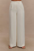 Faith Suiting Wide Leg Pant - Ivory