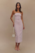 Sussan Strapless Midi Dress - Powder Pink