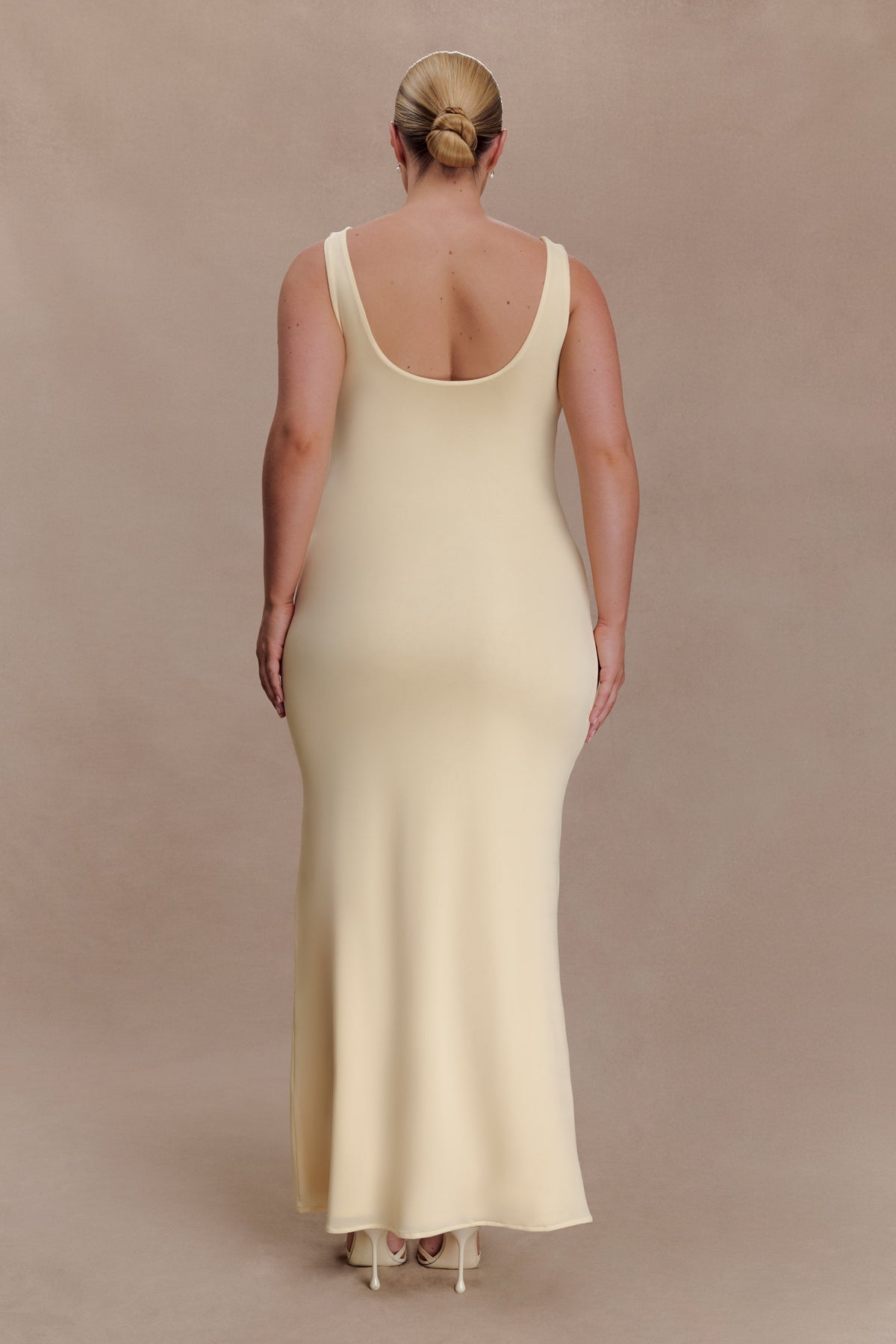Marta Slinky Cowl Maxi Dress - Lemon