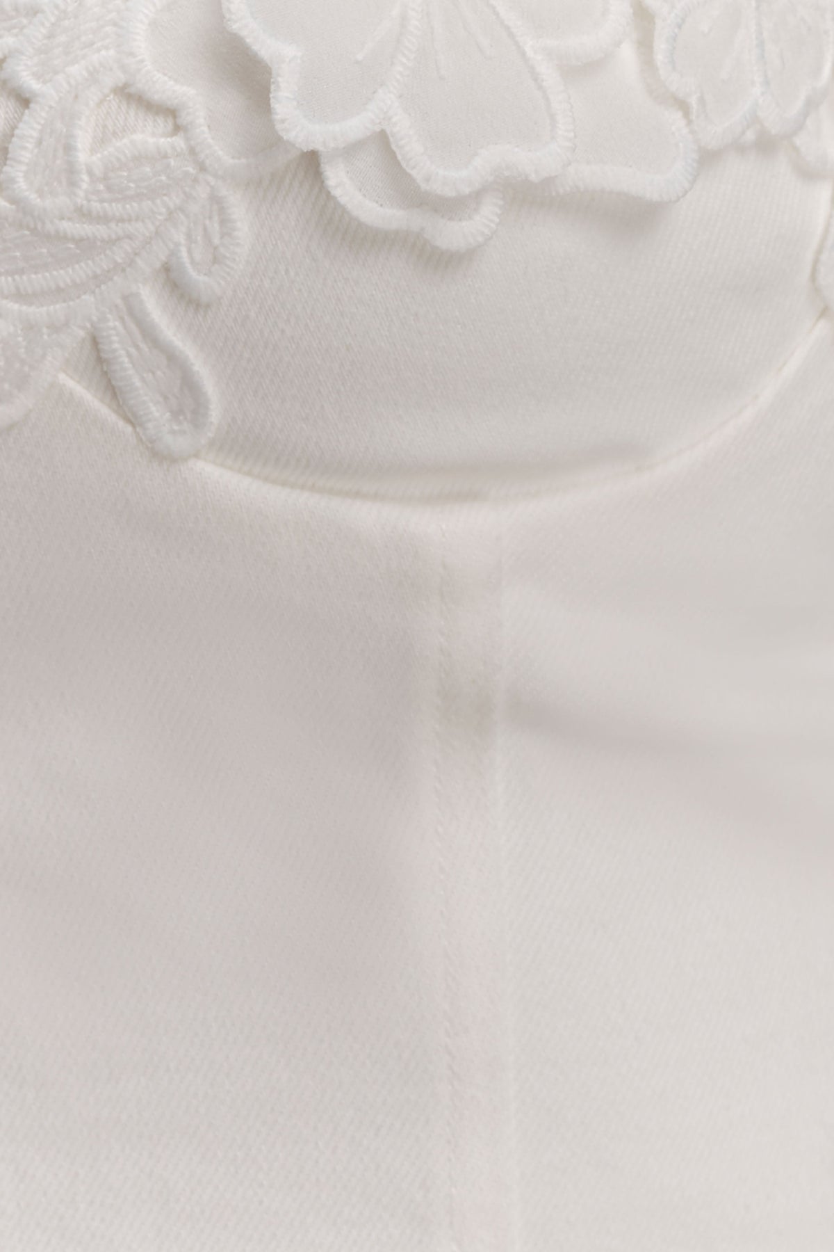 Melany Applique Denim Bustier - White