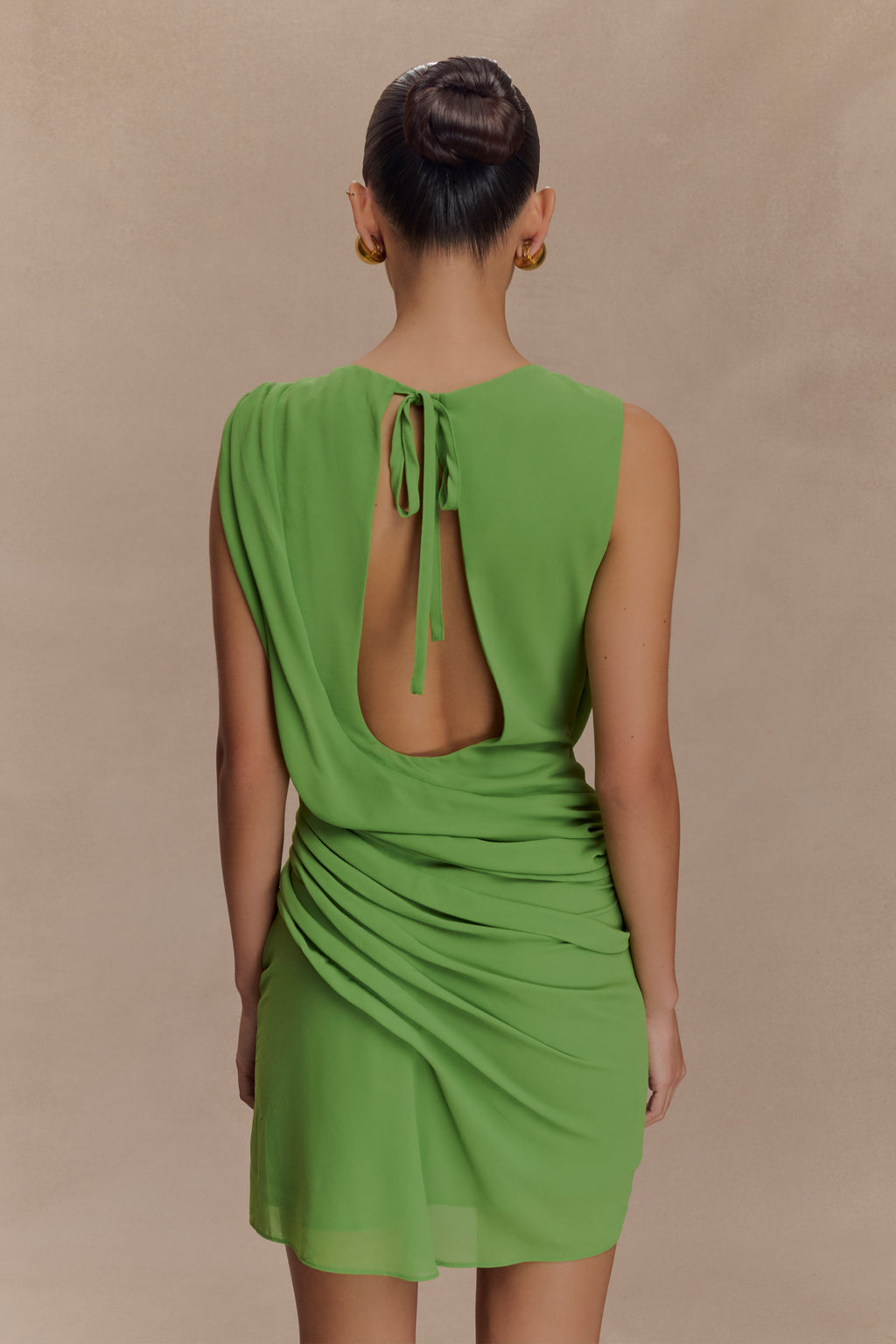 Oria Chiffon Mini Dress - Green