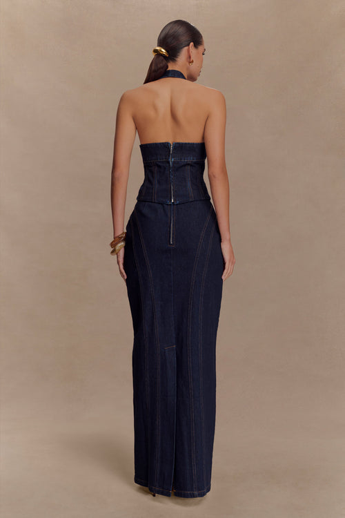 Alma Denim Maxi Skirt - Indigo Blue