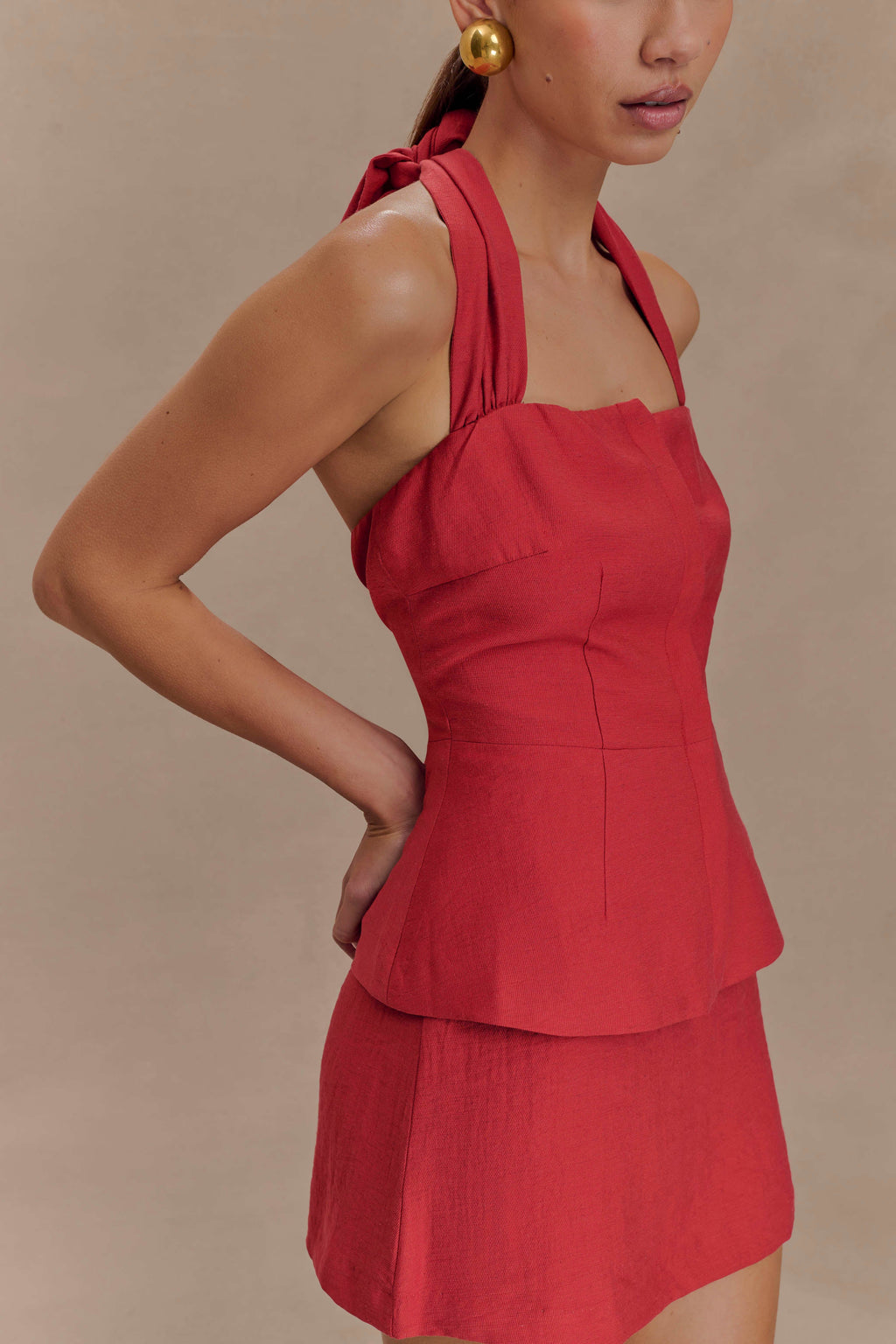 Kallie Linen Skort - Burnt Rose