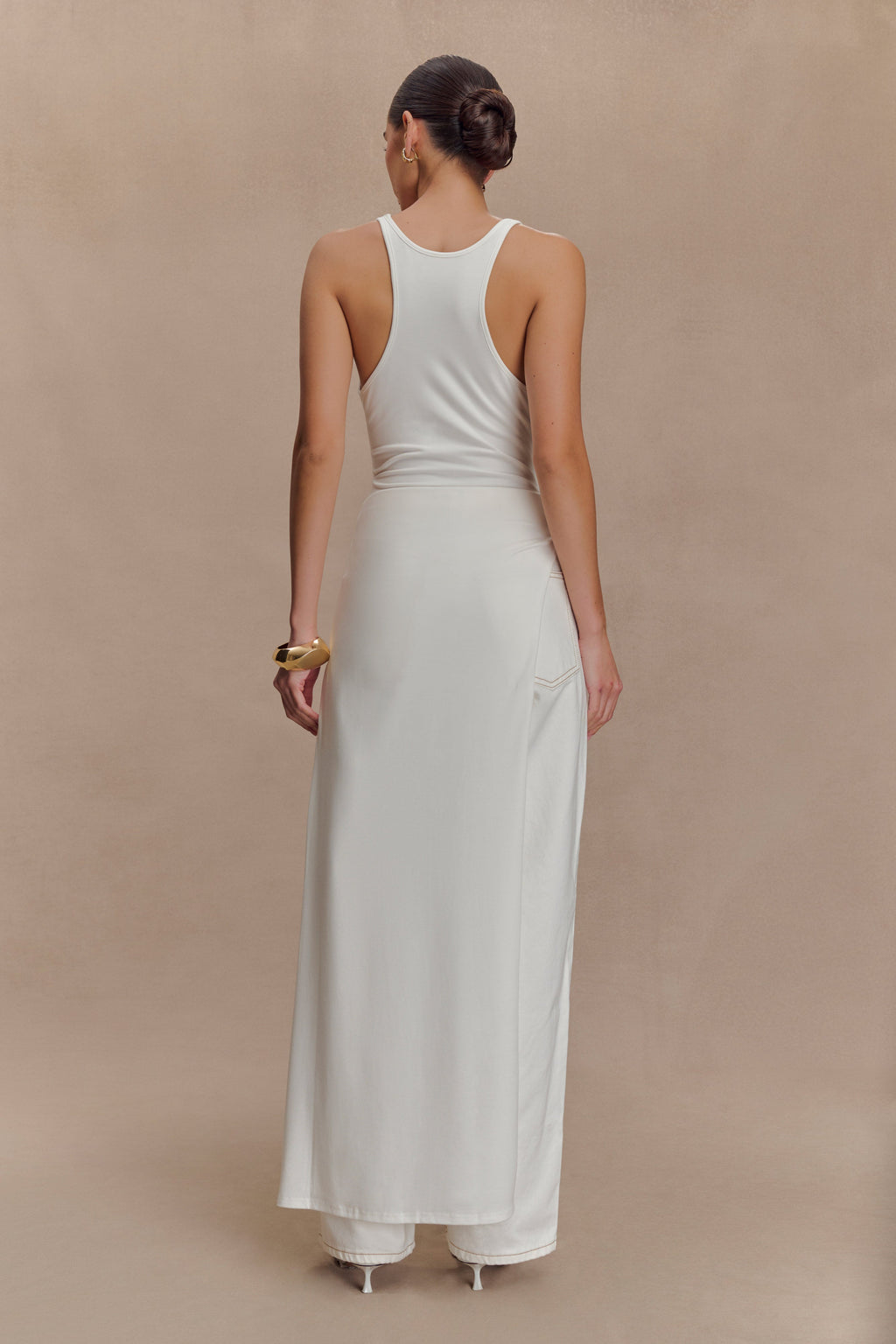 Ellerie Longline Racerback Top - White