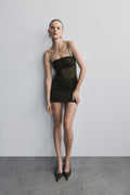 Maryk Mesh Mini Dress - Khaki