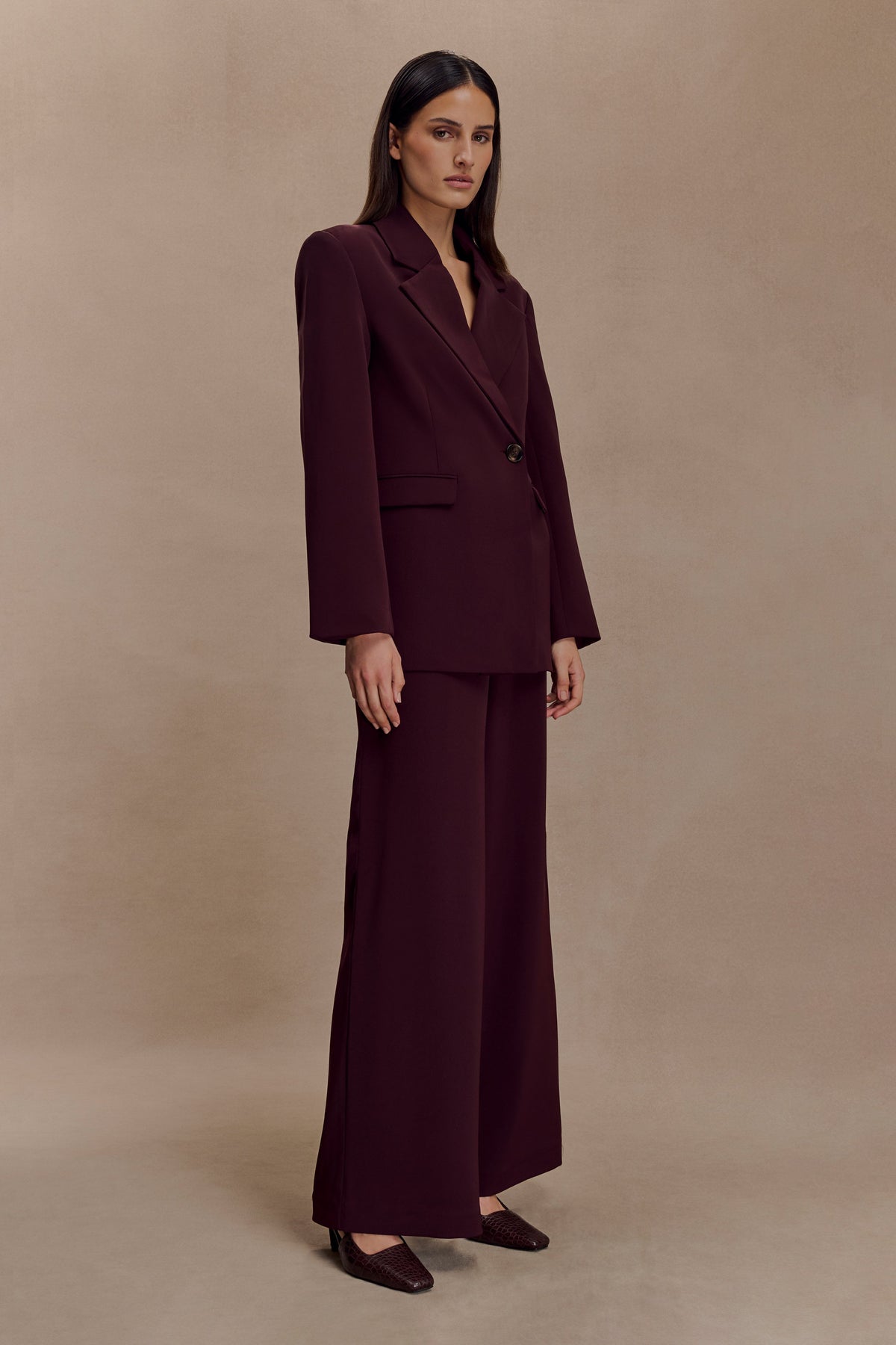 Mateo Oversized Blazer - Mahogany