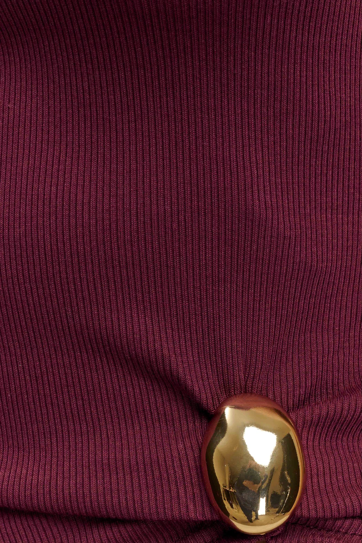 Lola Ribbed Sleeveless Top With Hardware - Burgundy