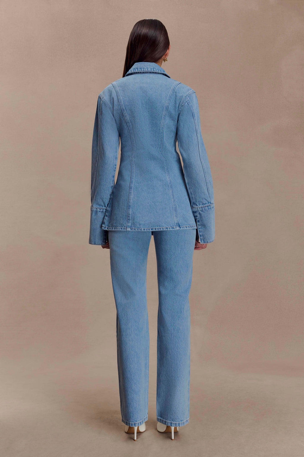 Jericho Asymmetrical Denim Shirt - Classic Blue