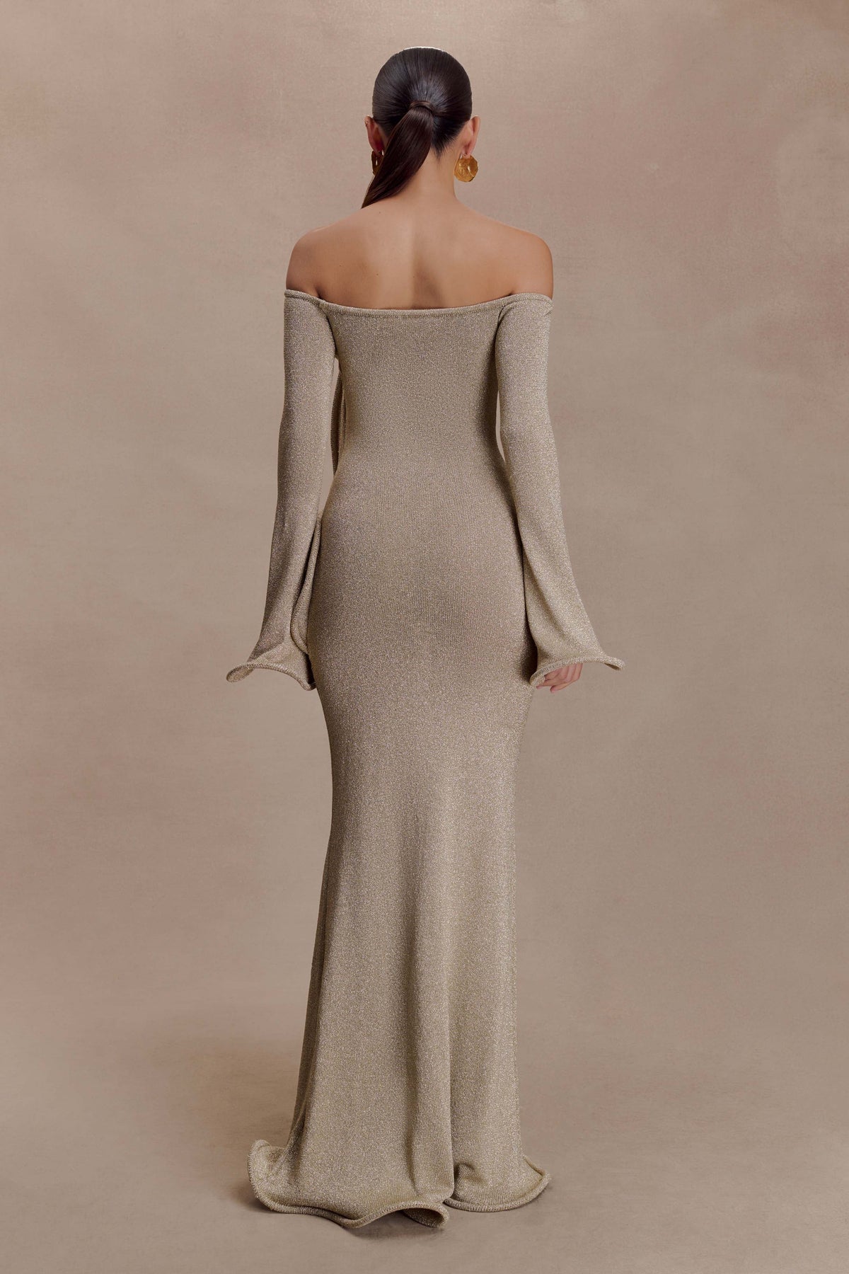 Sandrine Lurex Knit Maxi Dress - Gold