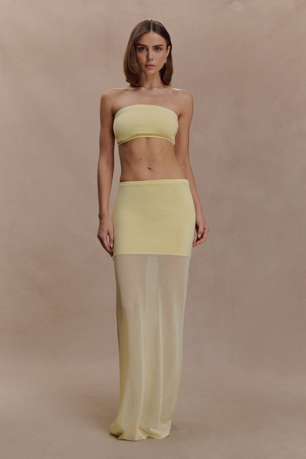 Tanyel Knit Bandeau Top - Lemon