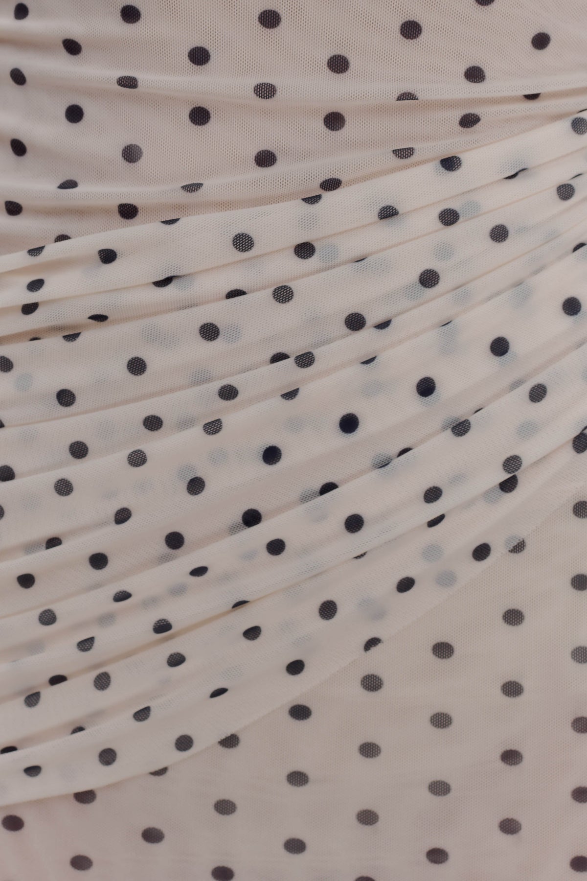 Adrienne One Shoulder Mesh Mini Dress - Polka Dot