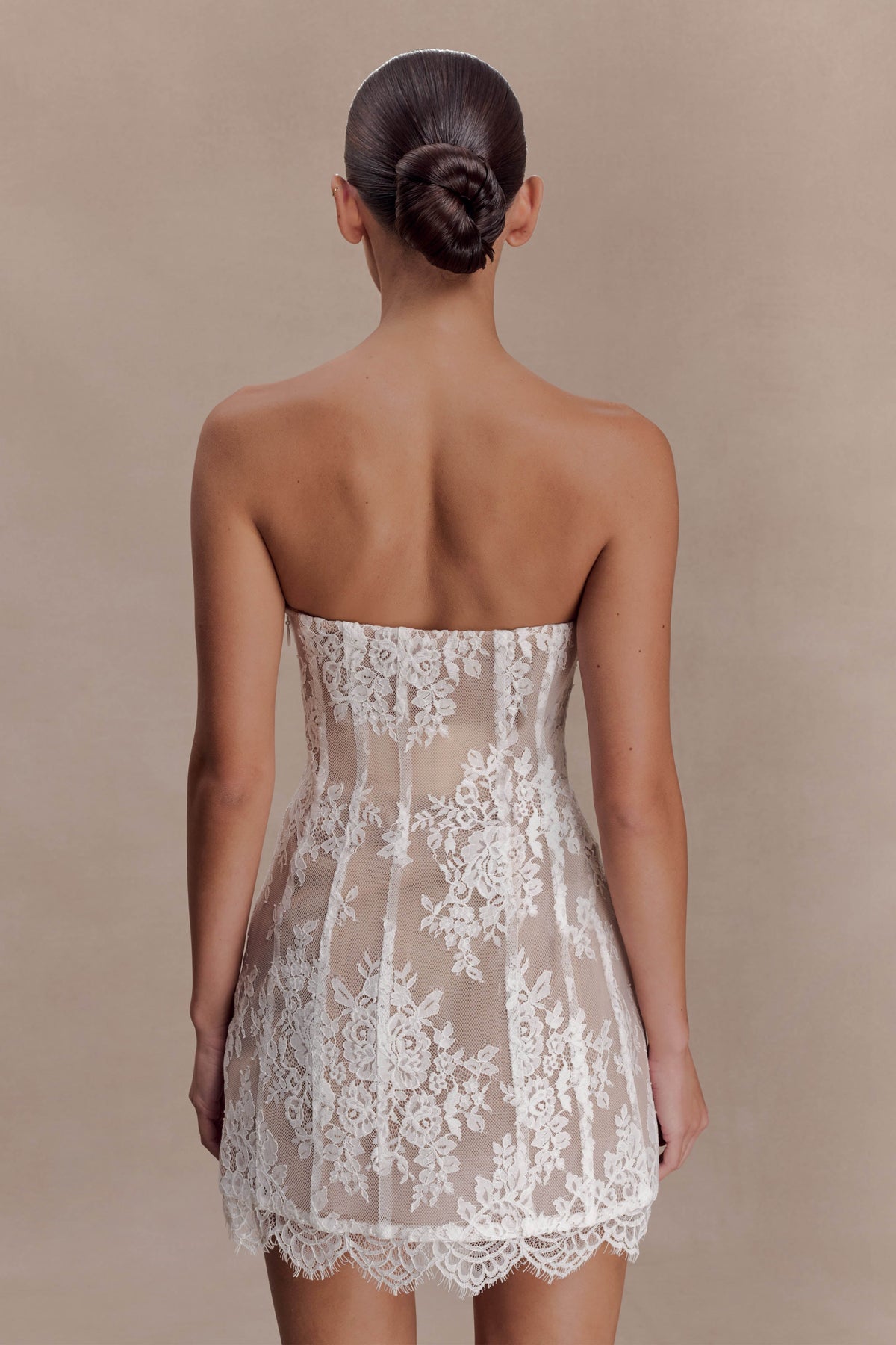 Zoey Lace Corset Mini Dress - Ivory