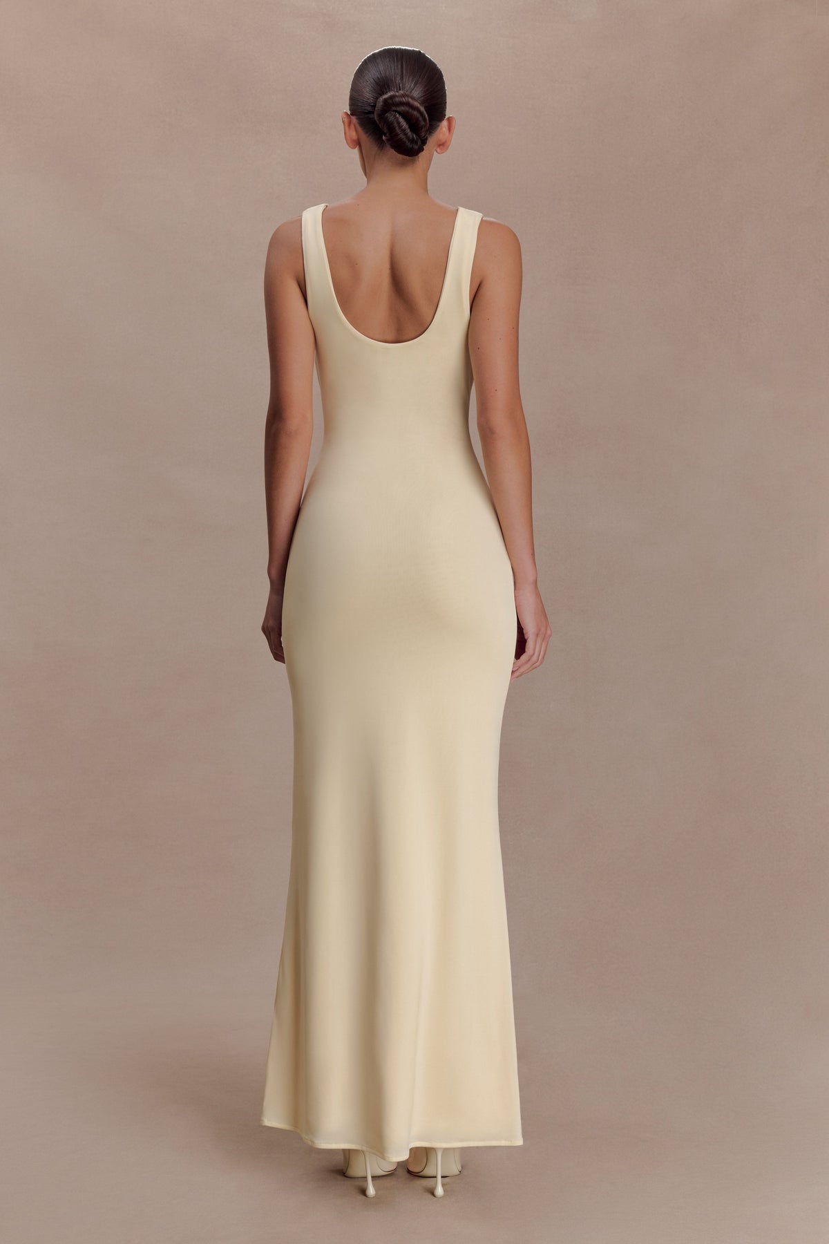 Marta Slinky Cowl Maxi Dress - Lemon