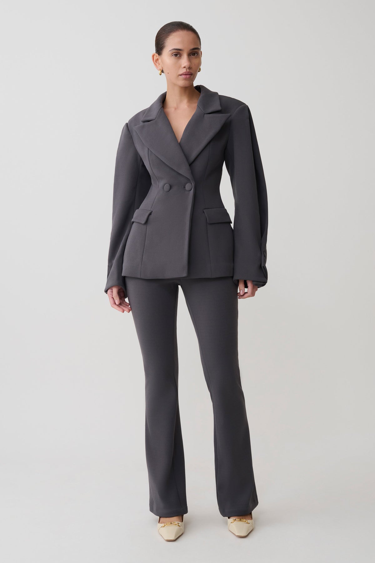 Wesley Structured Blazer - Charcoal Shadow