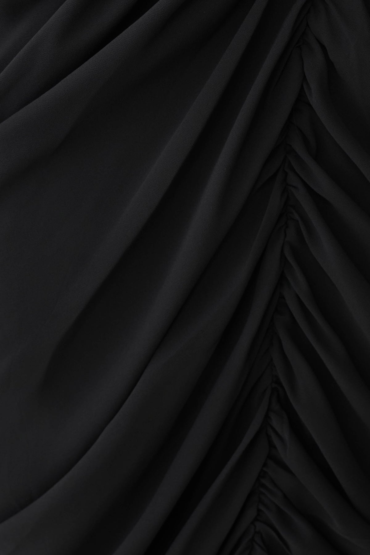 Micaela Chiffon Gathered Maxi Dress - Black