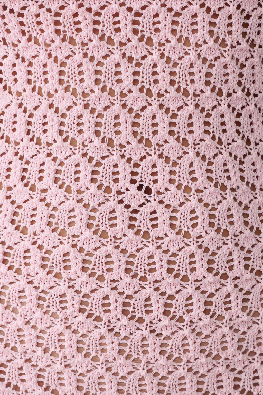 Carrisa Crochet Knit Mini Dress - Baby Pink