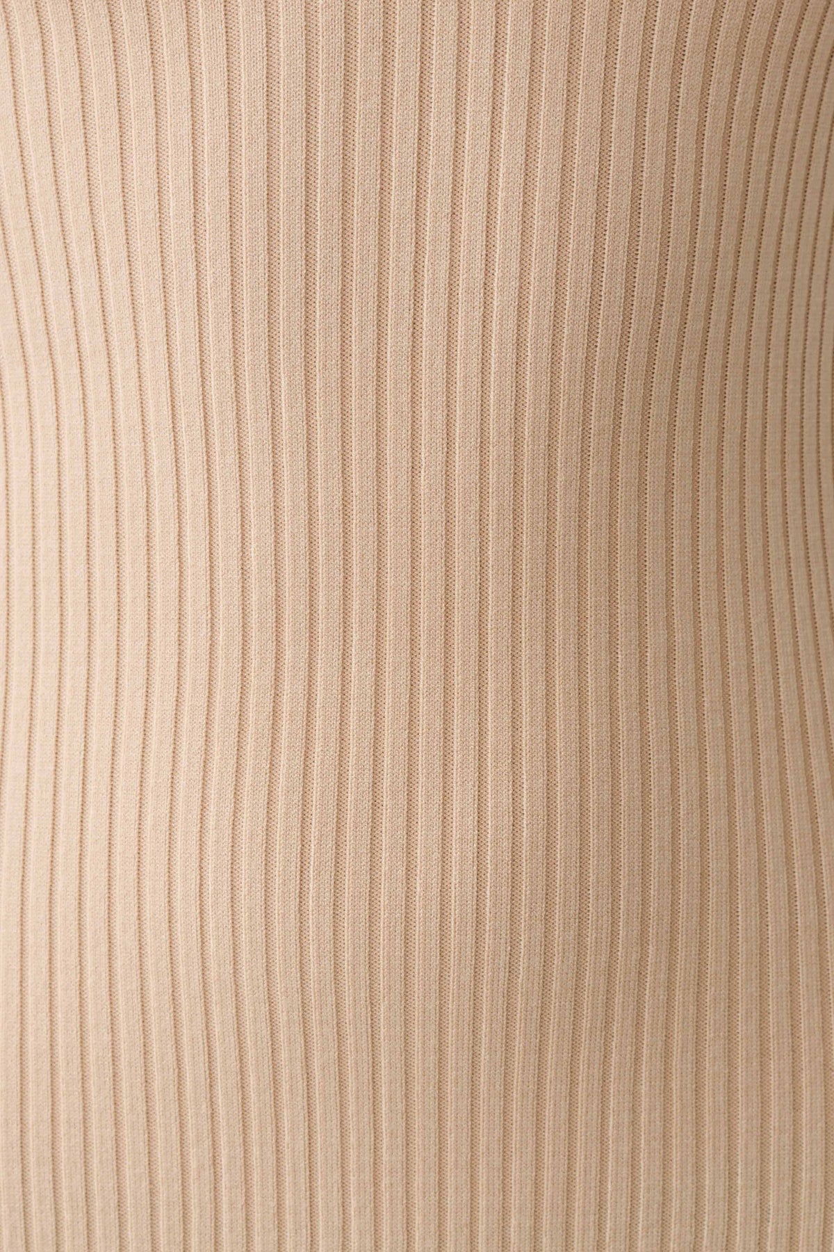 Nichelle Short Sleeve Collared Knit Midi Dress - Natural