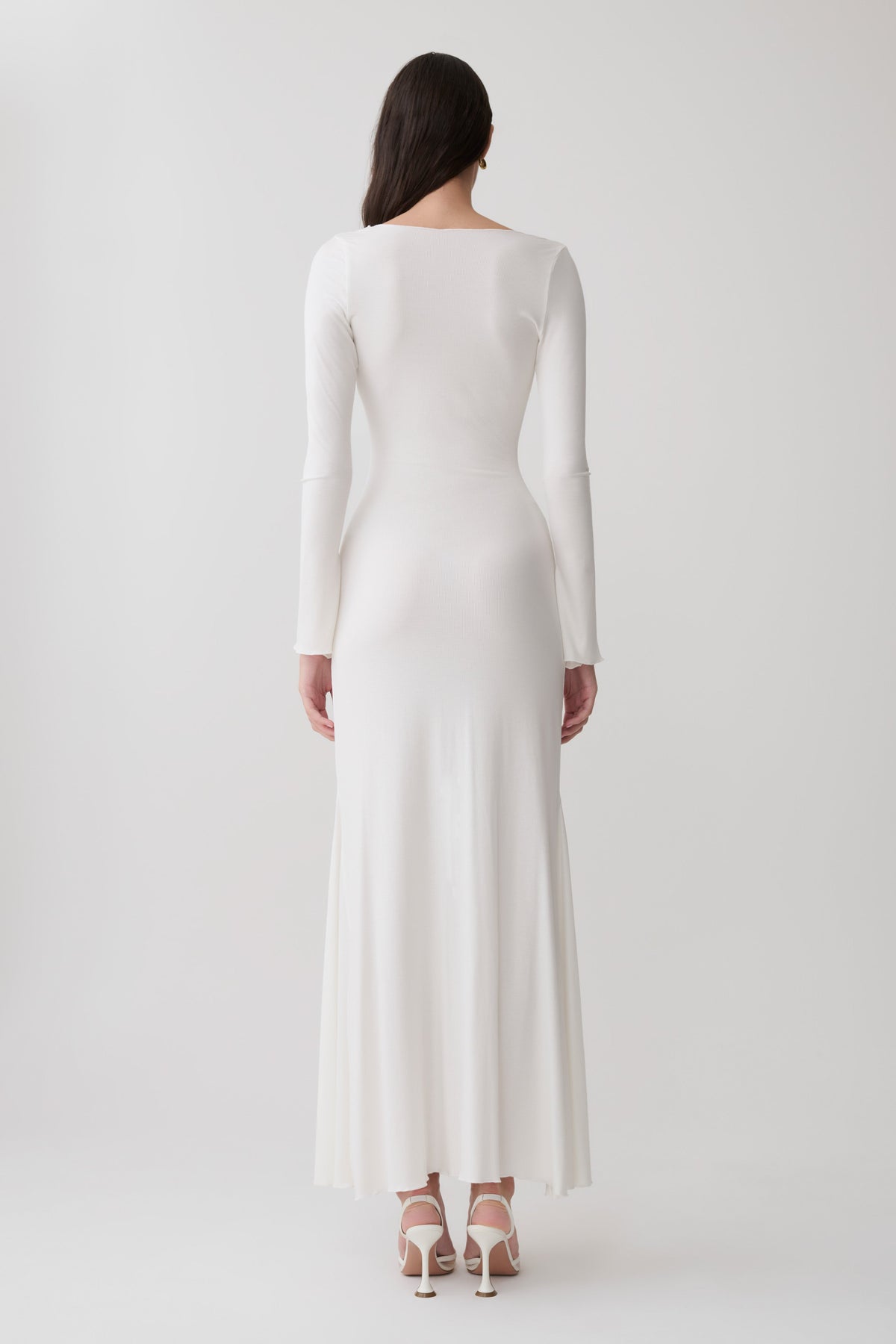 Tanya Buttoned Long Sleeve Maxi Dress - White