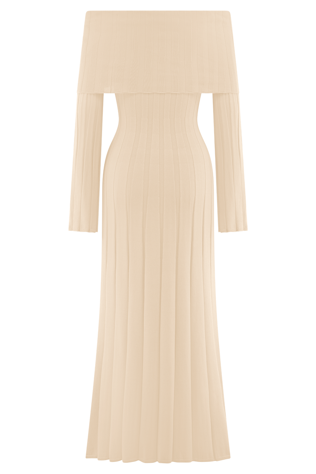 Alonza Long Sleeve Knit Midi Dress - Cream