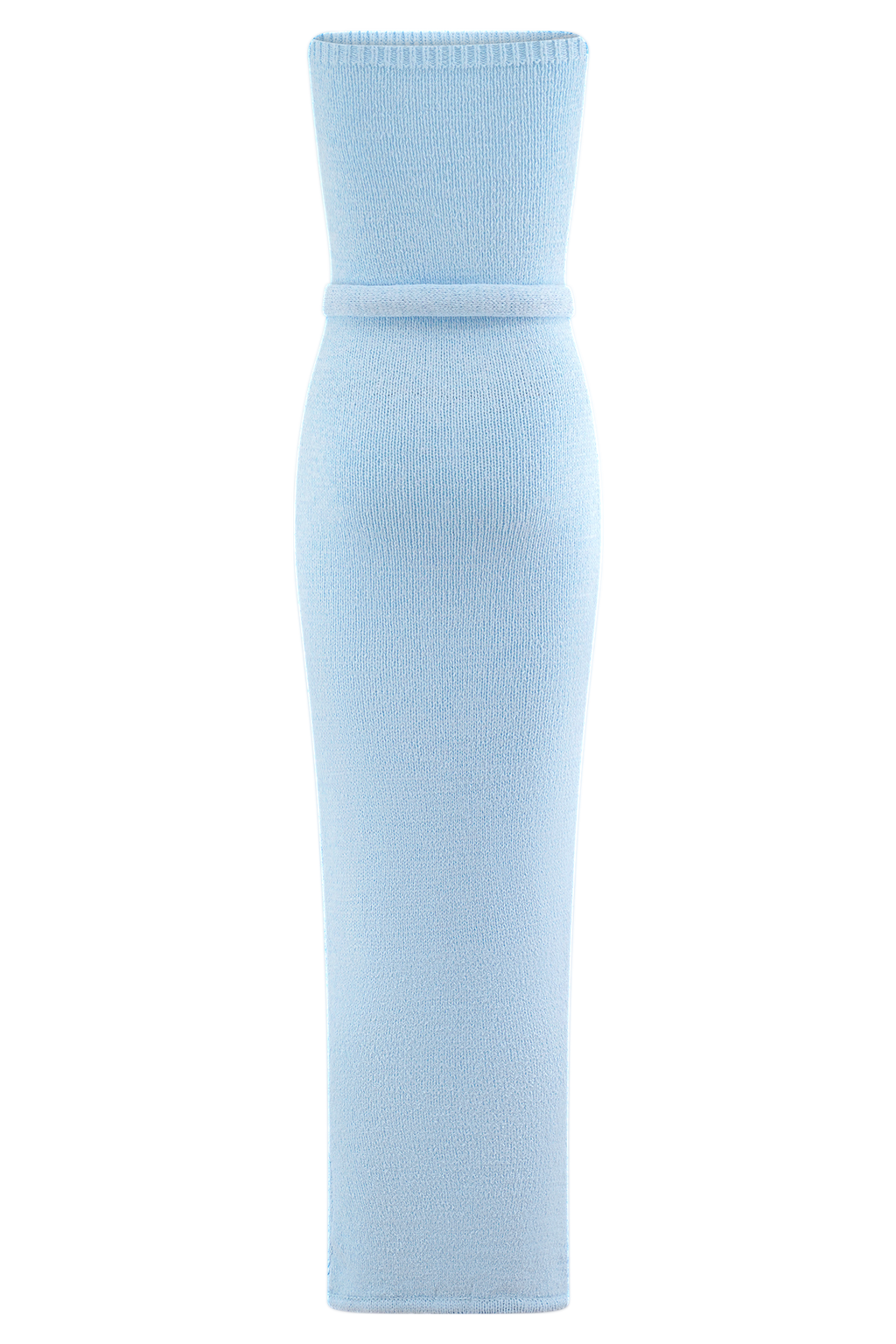Andrea Strapless Knit Maxi Dress - Light Blue