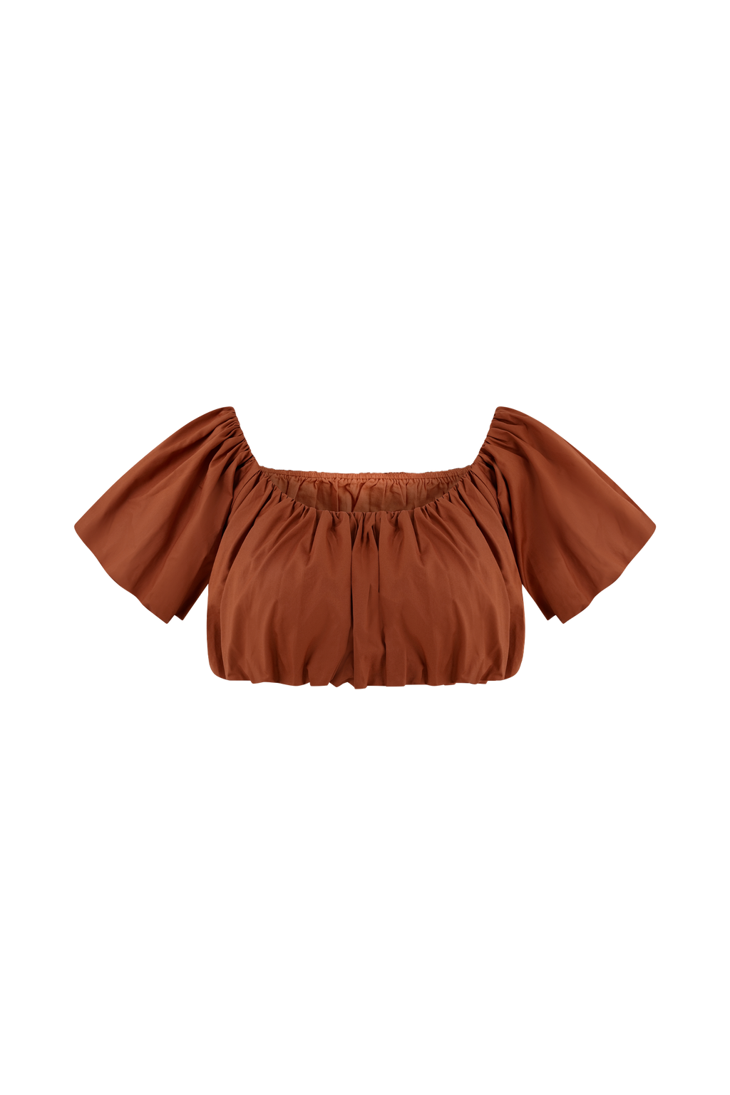 Autumn Off Shoulder Bubble Top - Burnt Orange