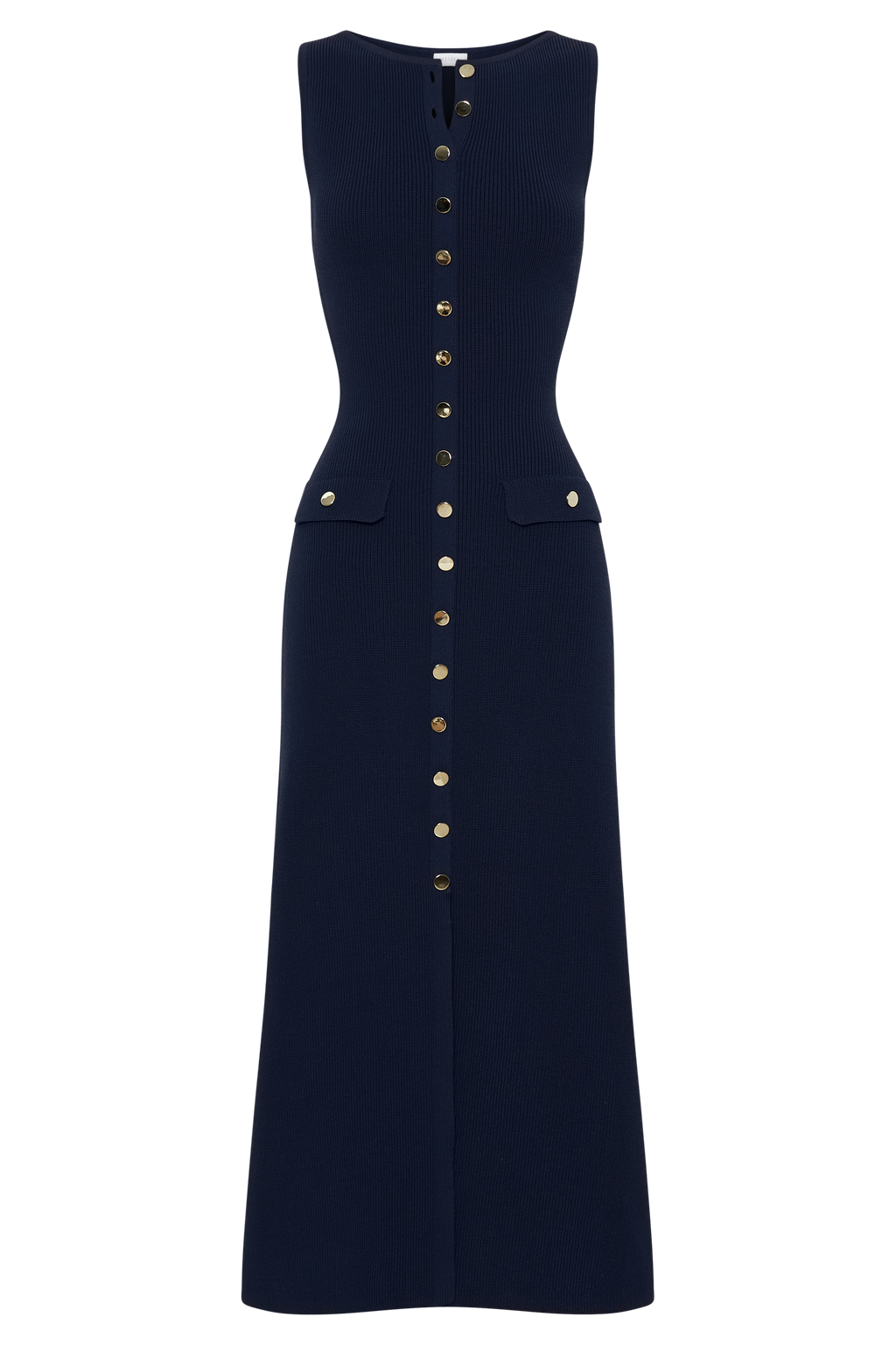 Sawyer Sleeveless Buttoned Maxi Dress - Navy