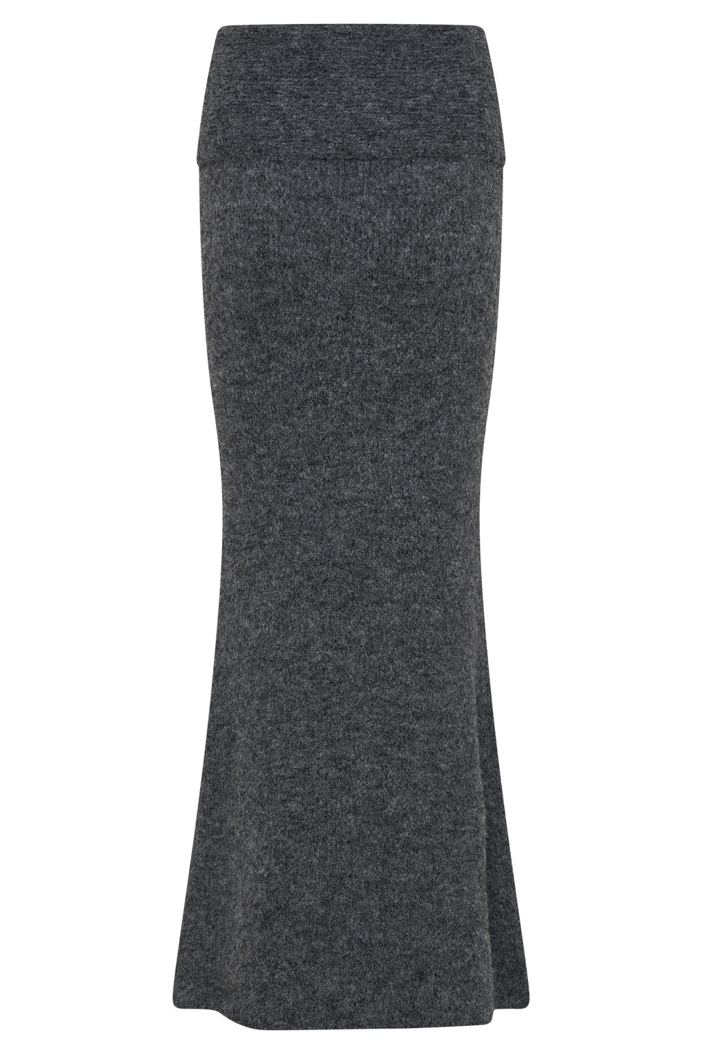 Charlotte Knit Maxi Skirt With Overlay - Charcoal