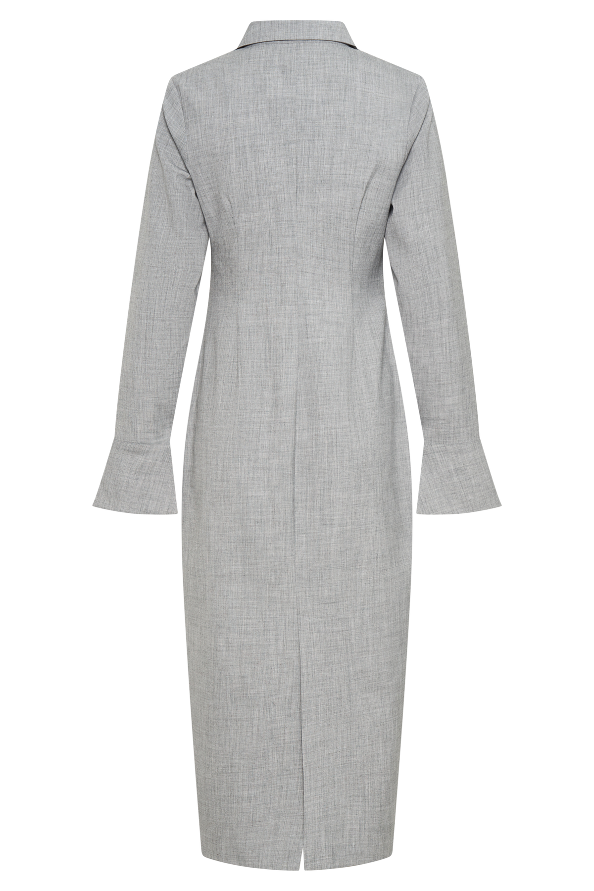 Dorian Fitted Shirt Midi Dress - Charcoal Marle
