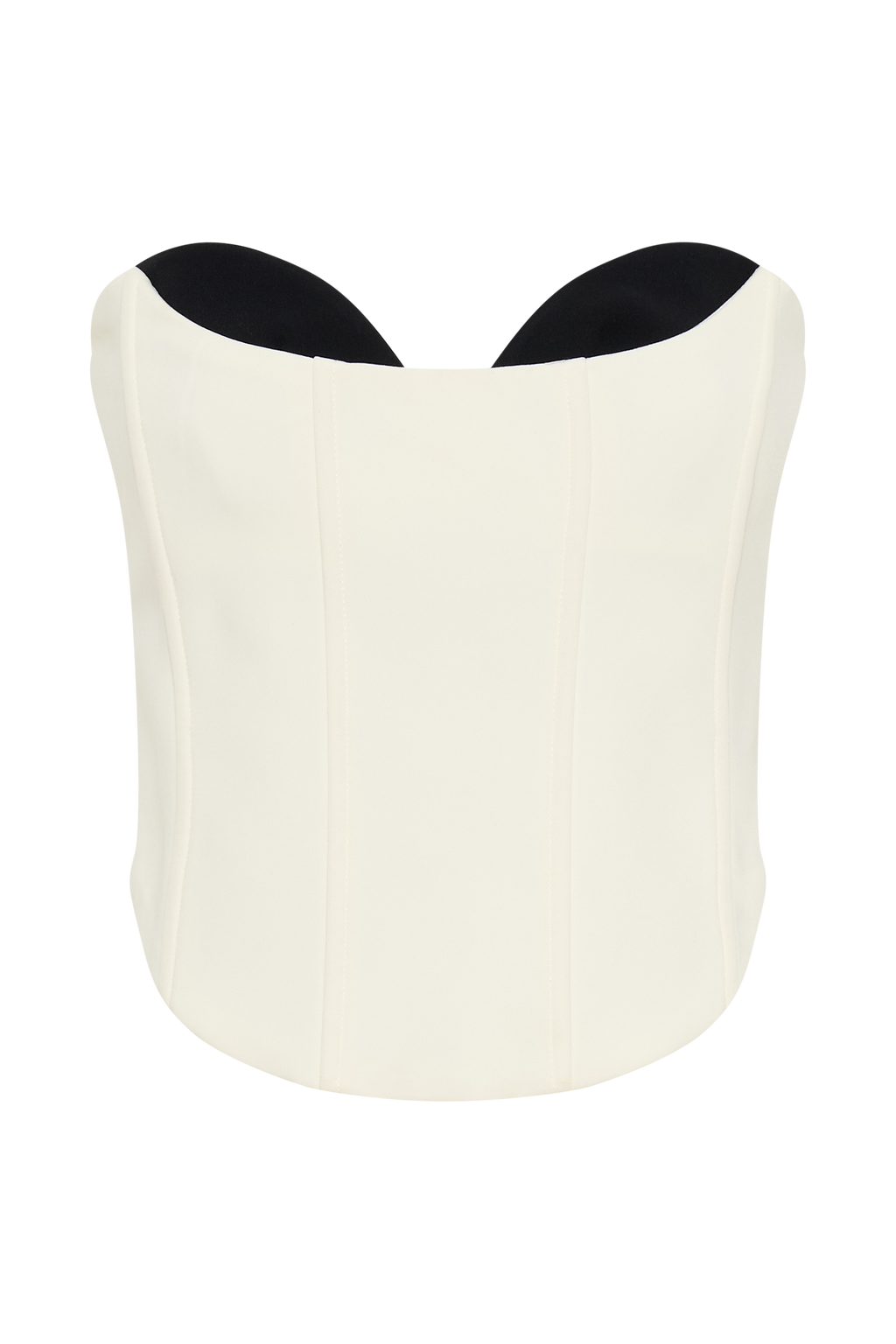 Oceane Contrast Suiting Strapless Corset - White